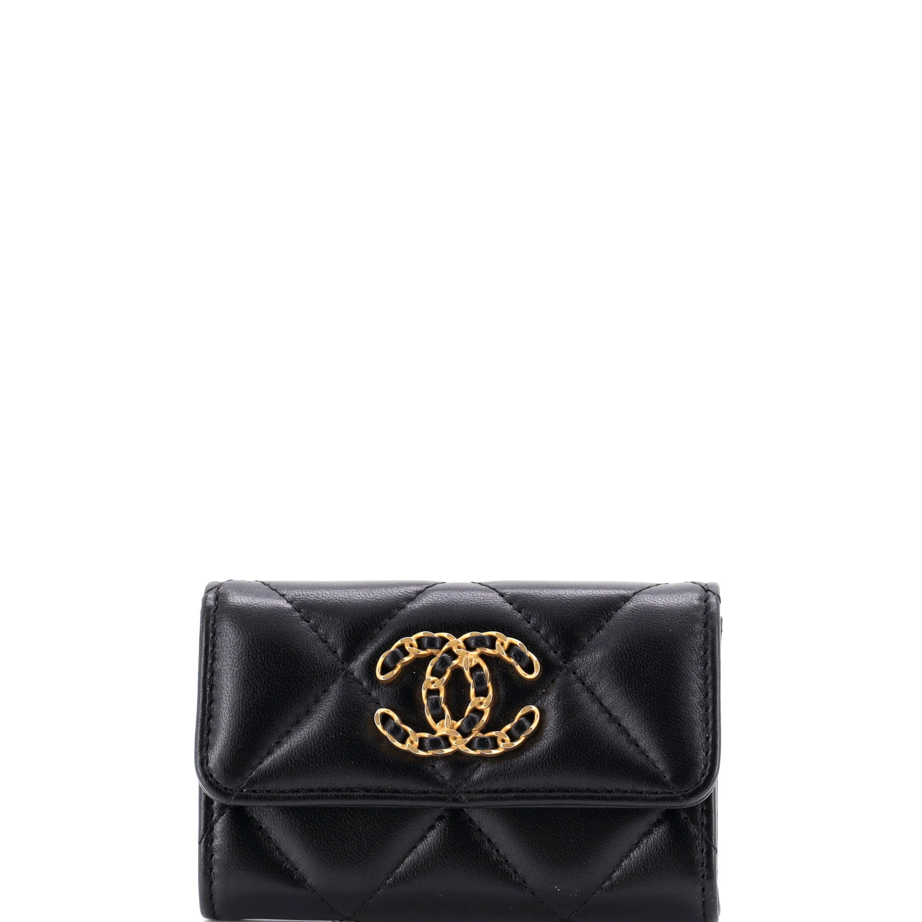 19 Flap Card Case Quilted Leather