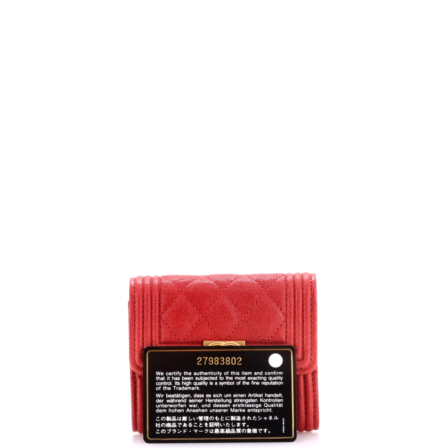 Boy Trifold Flap Wallet Quilted Caviar Small - Image 2