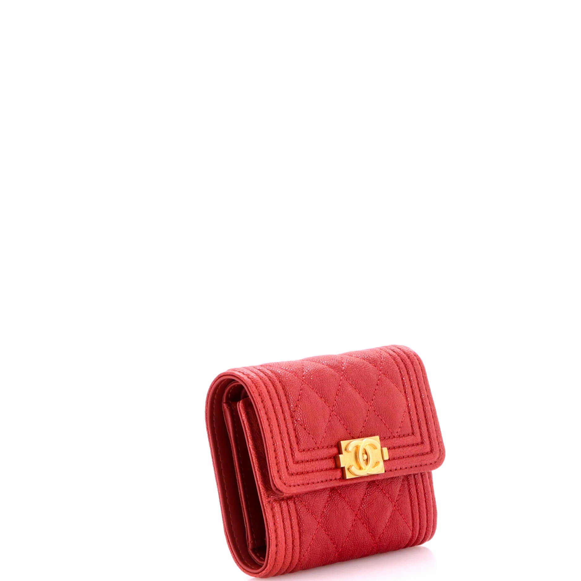 Boy Trifold Flap Wallet Quilted Caviar Small - Image 3