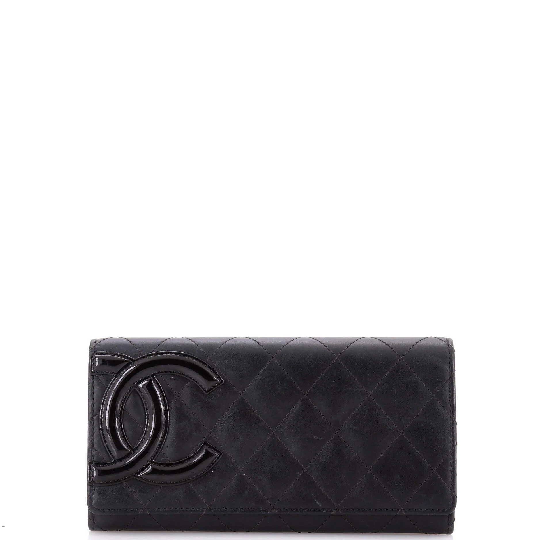 Cambon Gusset Wallet Quilted Lambskin Long