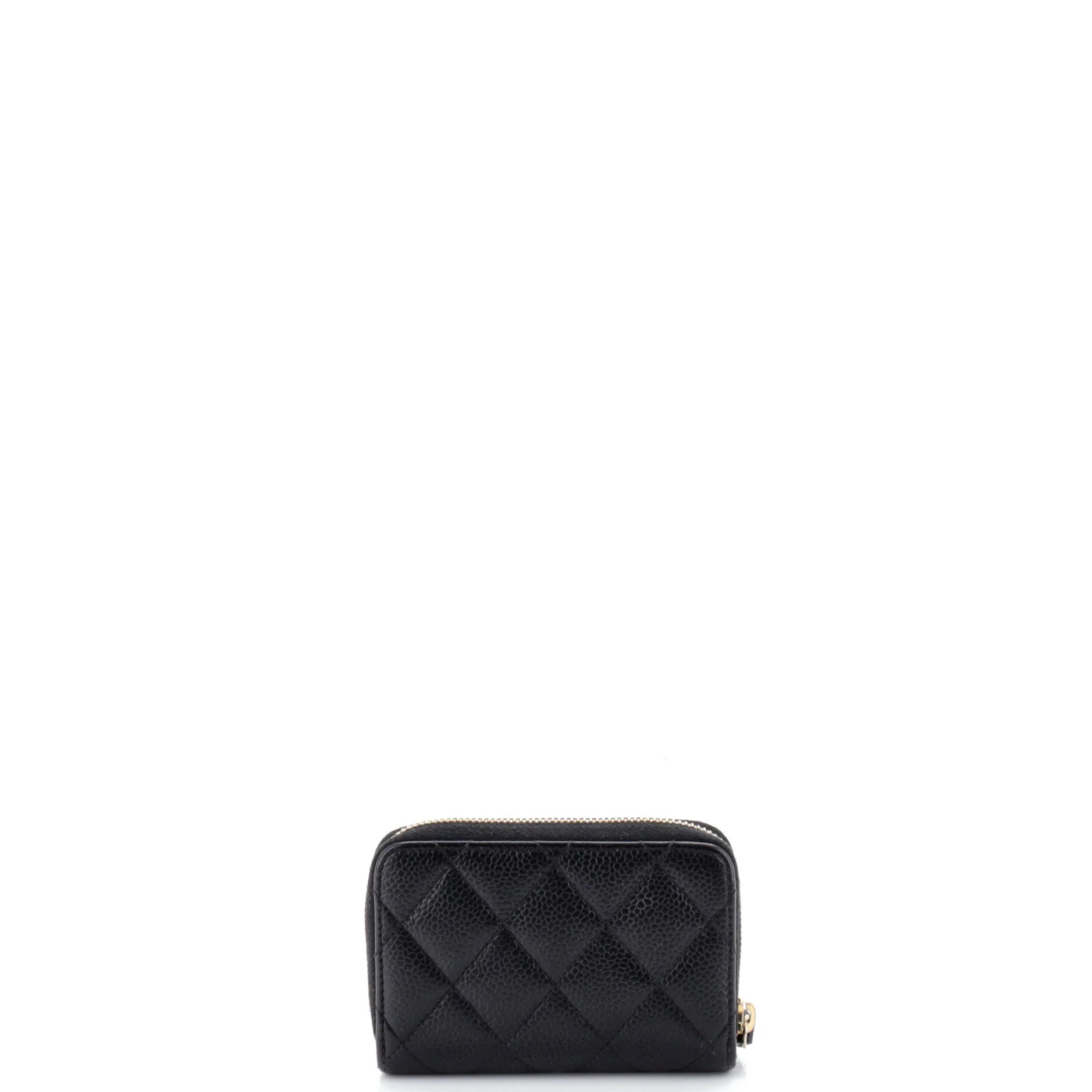 CC Zip Coin Purse Quilted Caviar Small - Image 3