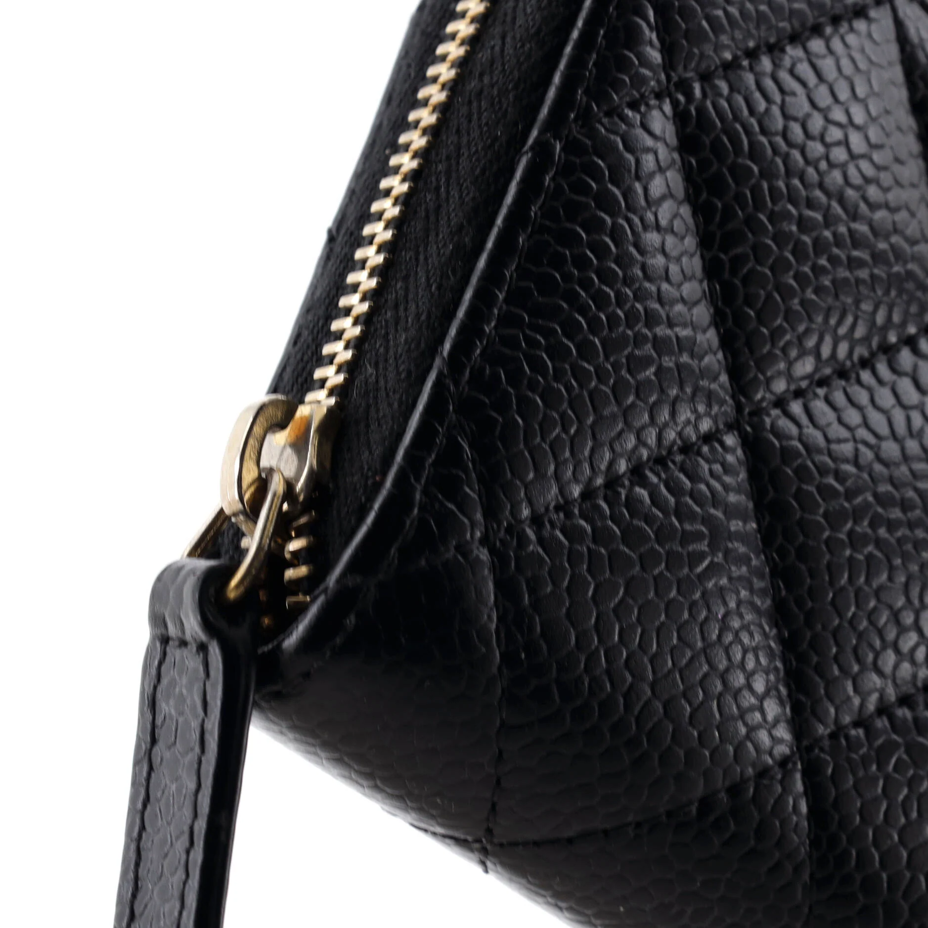 CC Zip Coin Purse Quilted Caviar Small - Image 6