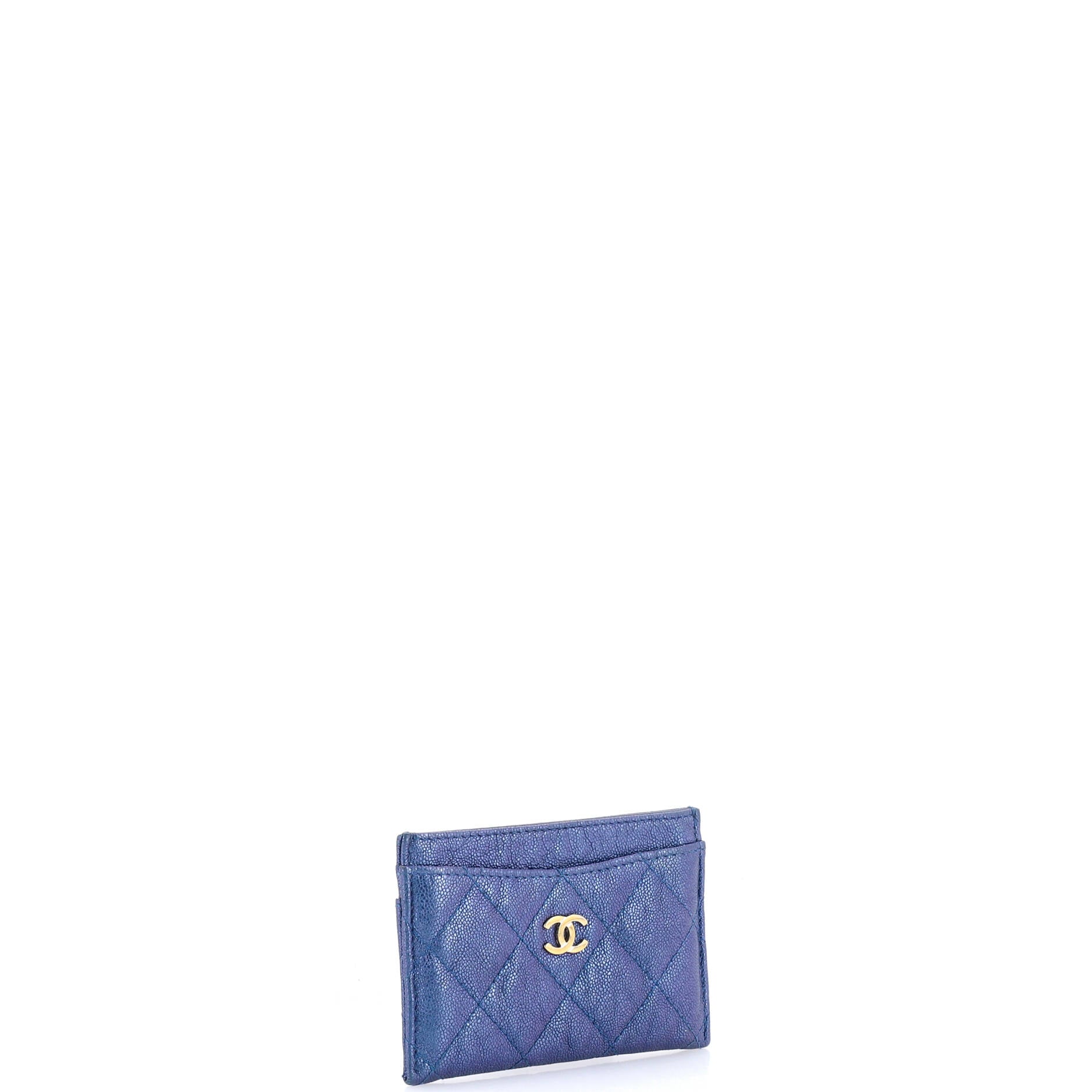 Classic Card Holder Quilted Iridescent Caviar - Image 2