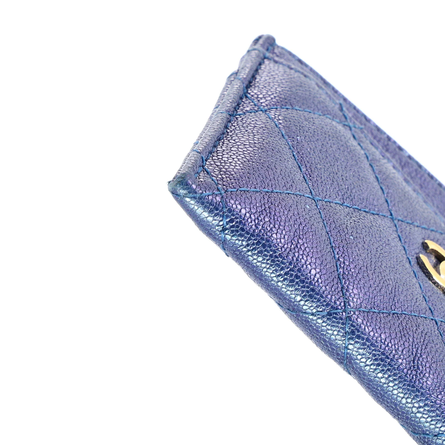Classic Card Holder Quilted Iridescent Caviar - Image 6