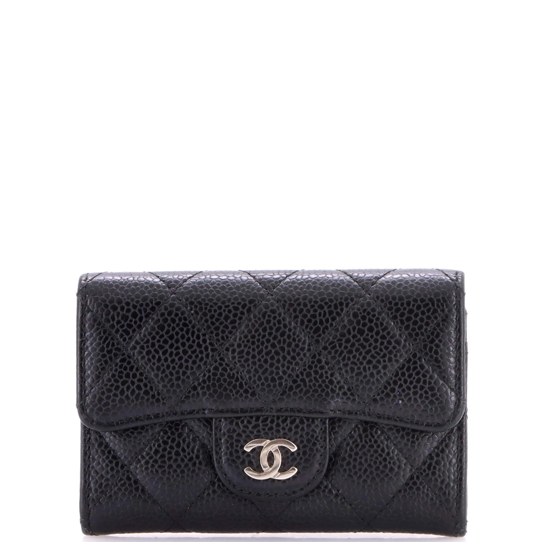 Classic Flap Card Holder Quilted Caviar