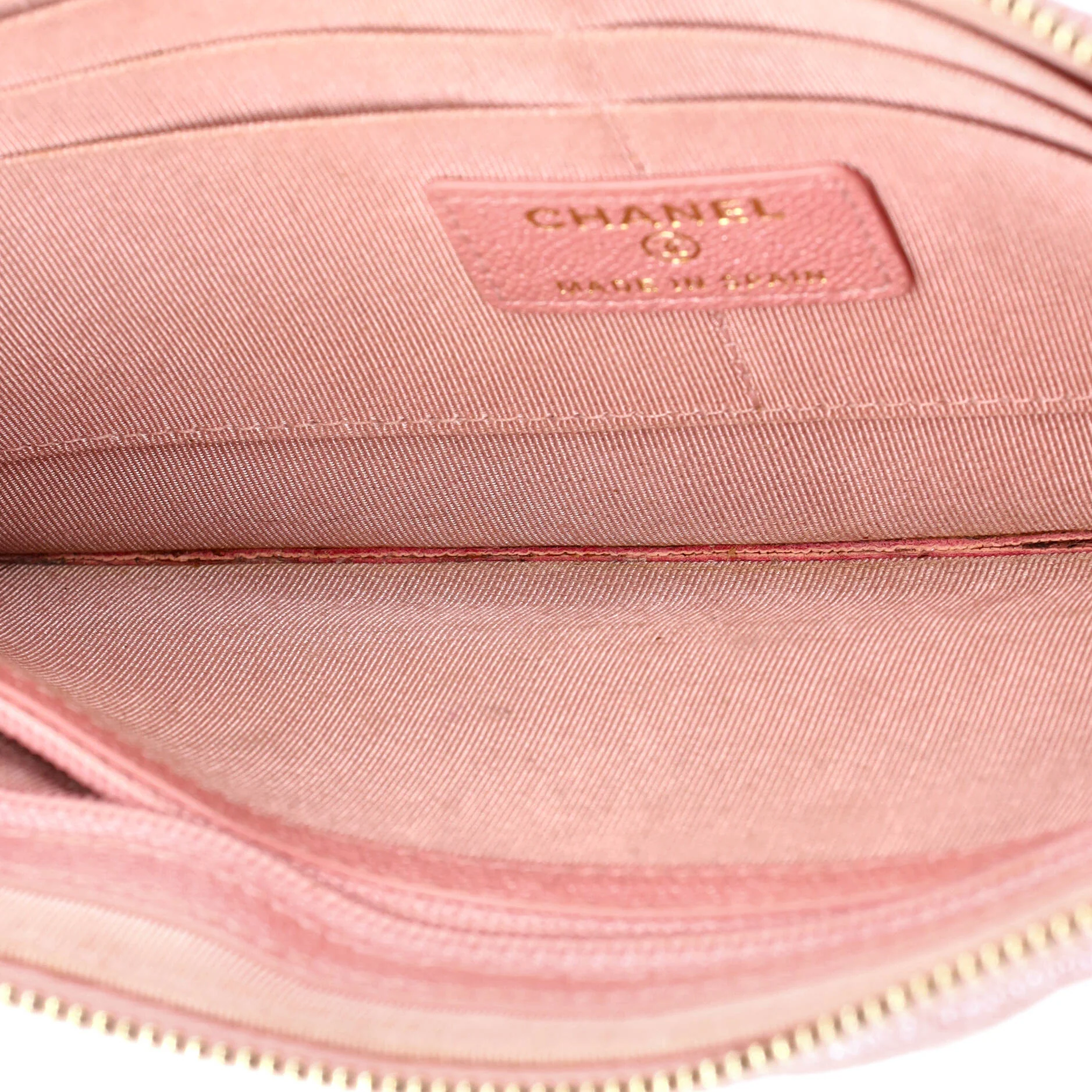 Classic Flap Zip Wristlet Pouch Quilted Iridescent Caviar - Image 6