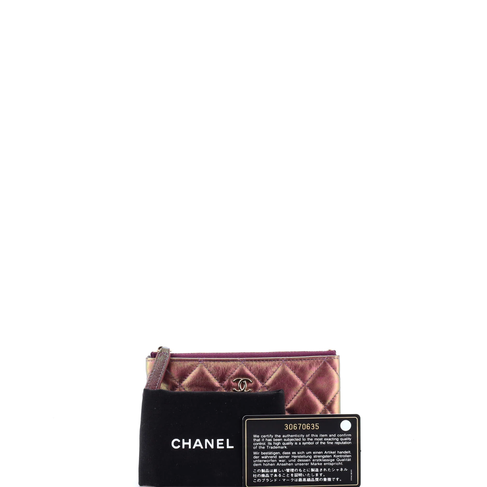 Classic O Case Pouch Quilted Iridescent Calfskin Mini - Image 2