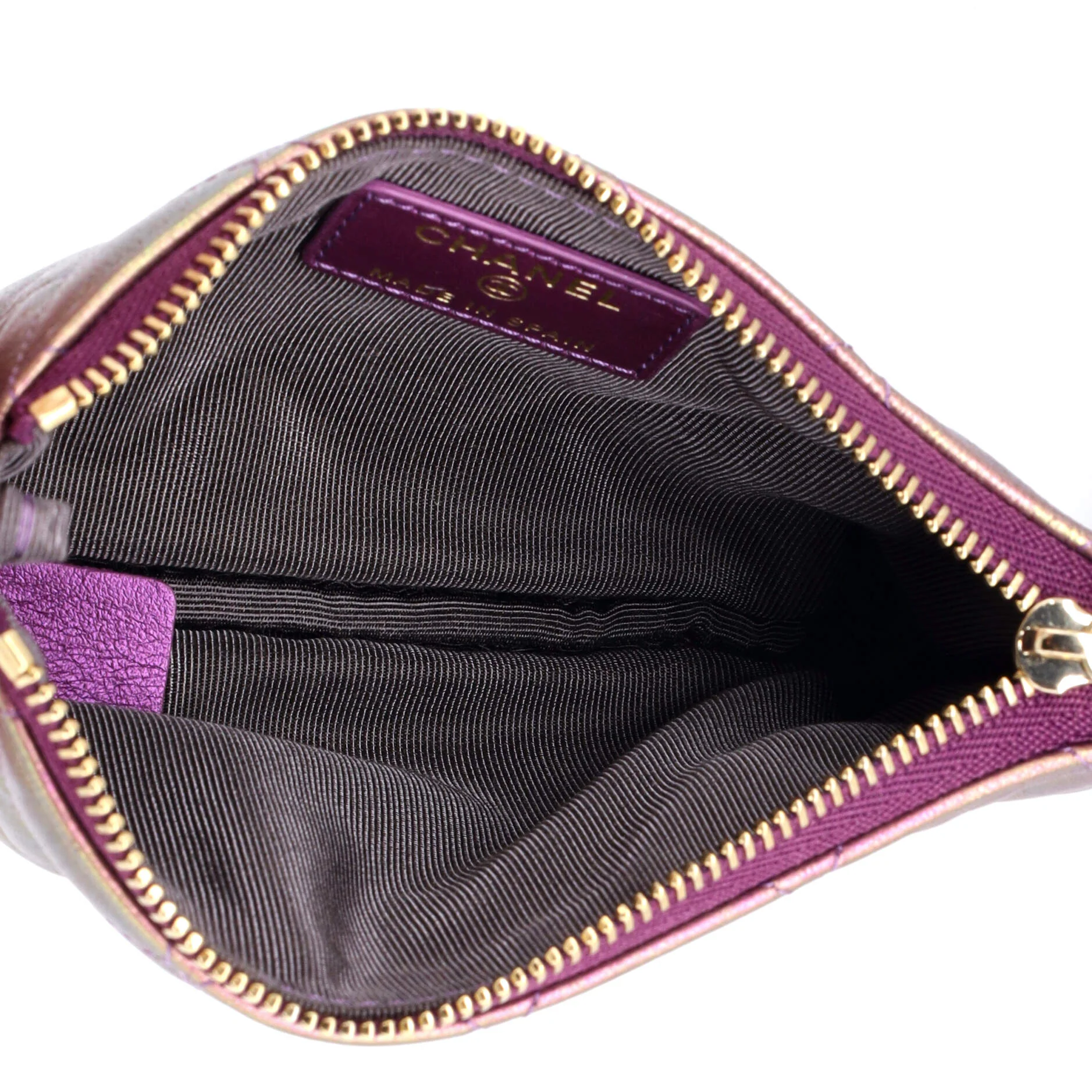 Classic O Case Pouch Quilted Iridescent Calfskin Mini - Image 6