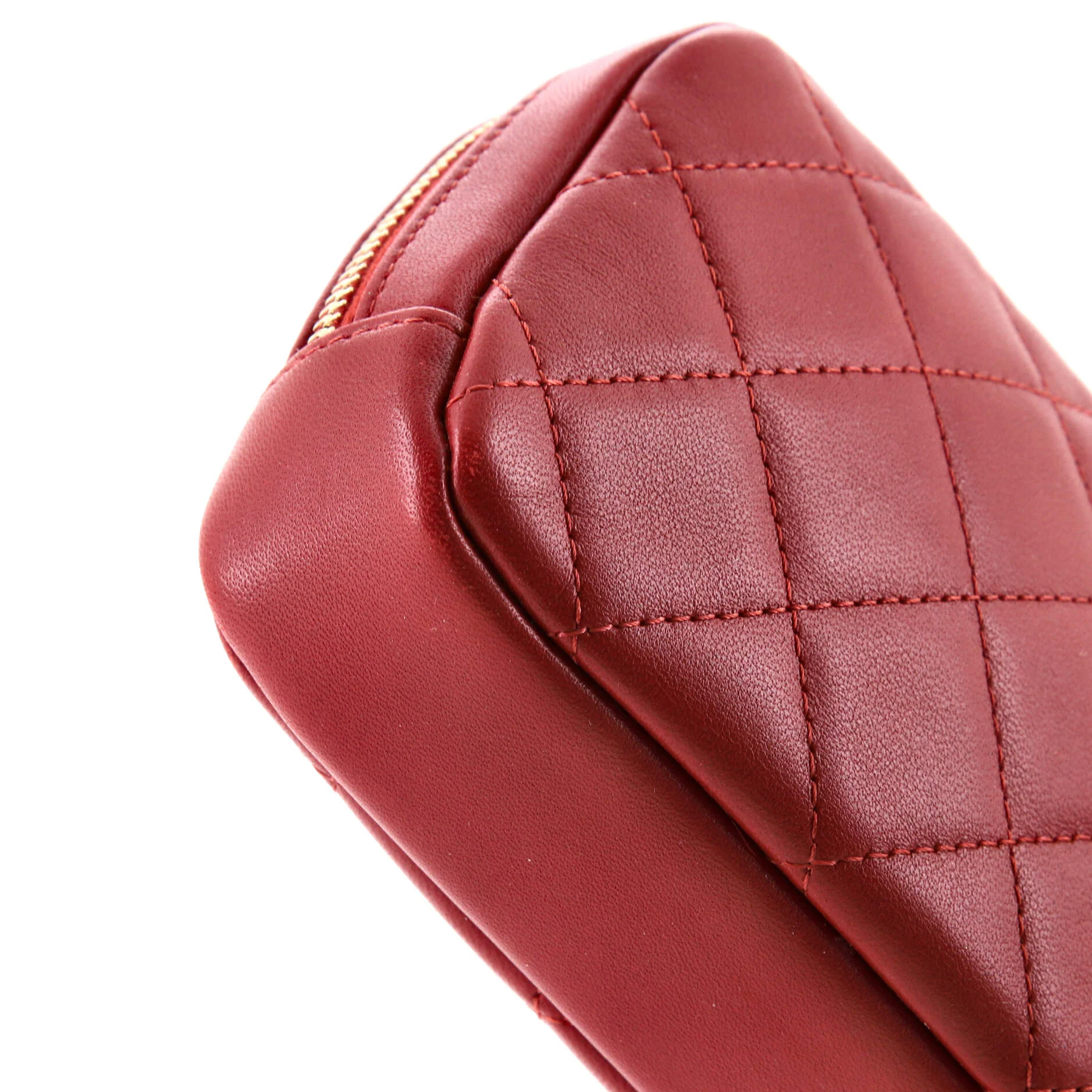 Curvy Cosmetic Pouch Quilted Lambskin Small - Image 6