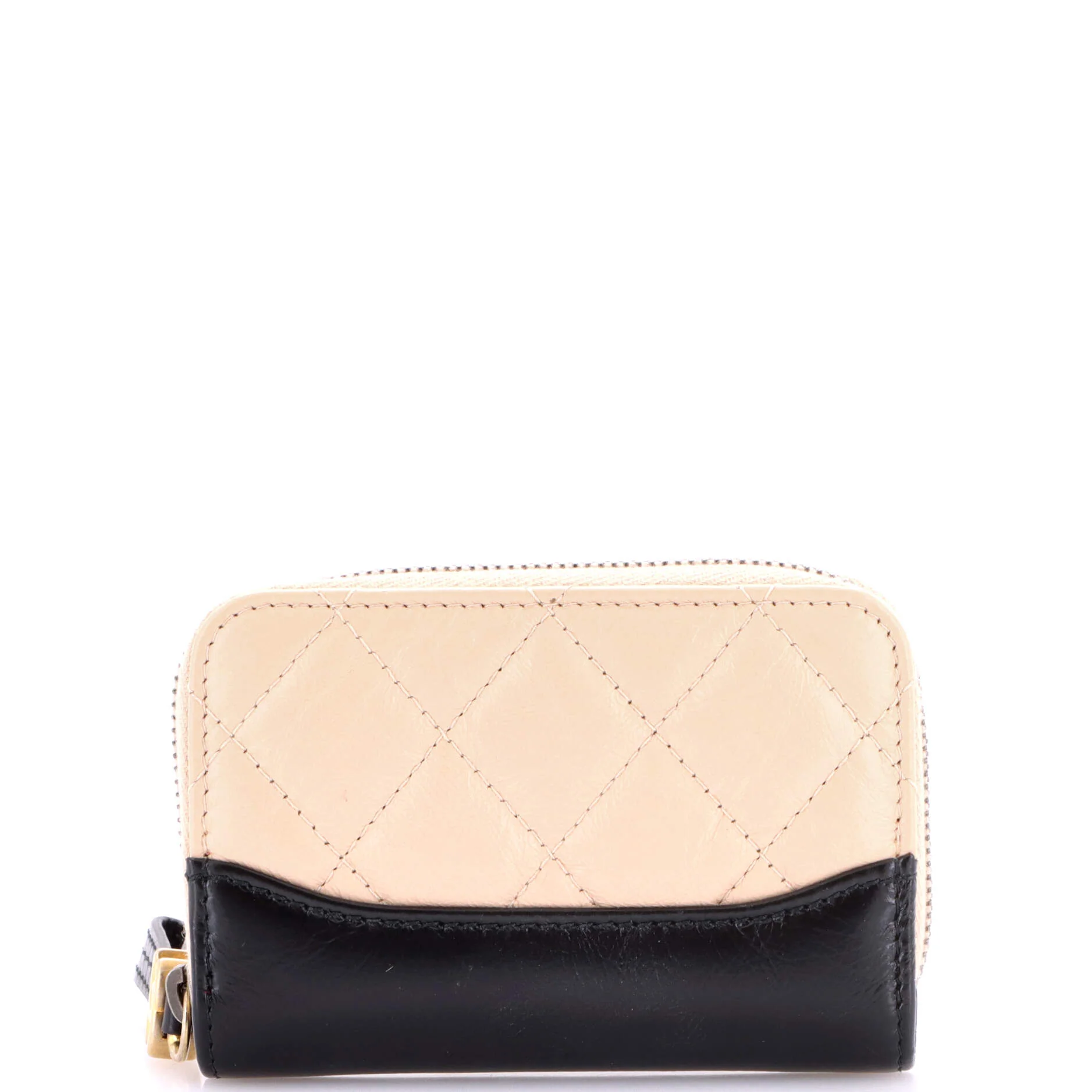 Gabrielle Zip Coin Purse Quilted Aged Calfskin Small