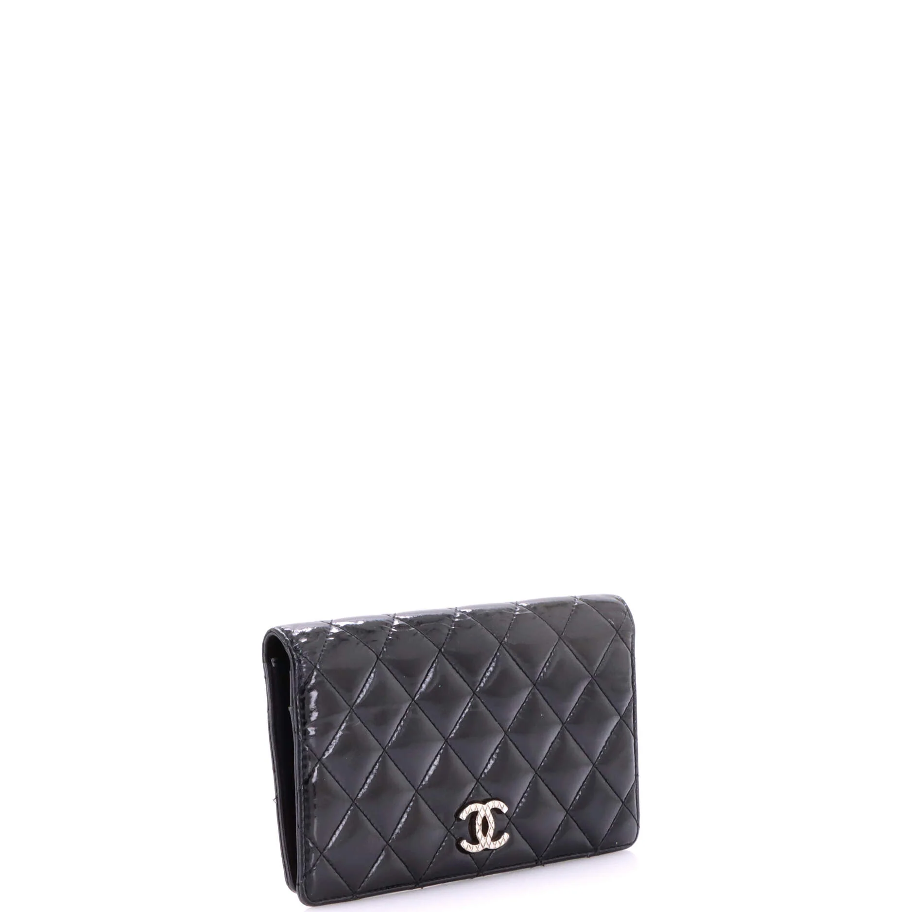 L-Yen Wallet Quilted Striated Metallic Patent - Image 2
