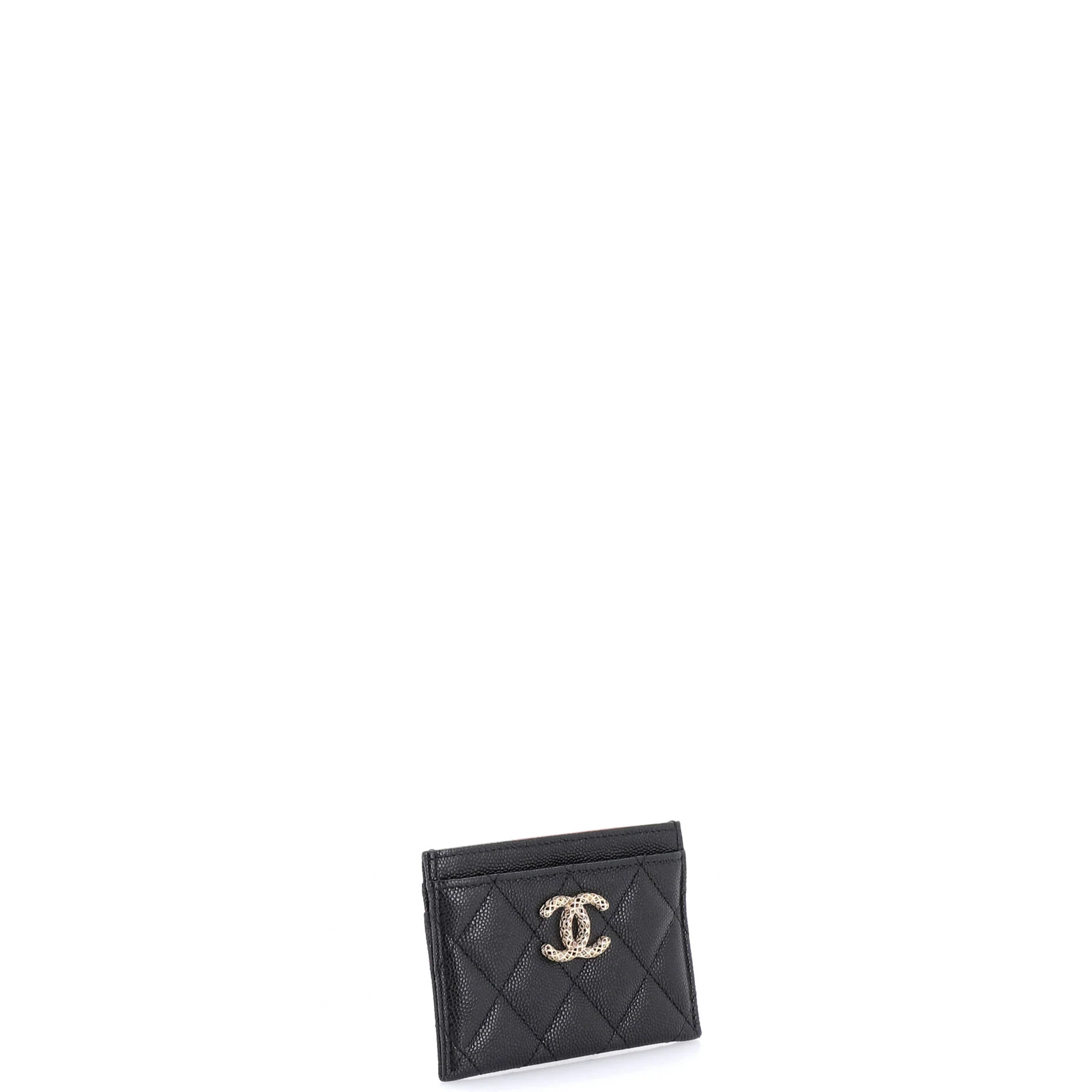 Textured CC Card Holder Quilted Caviar - Image 2