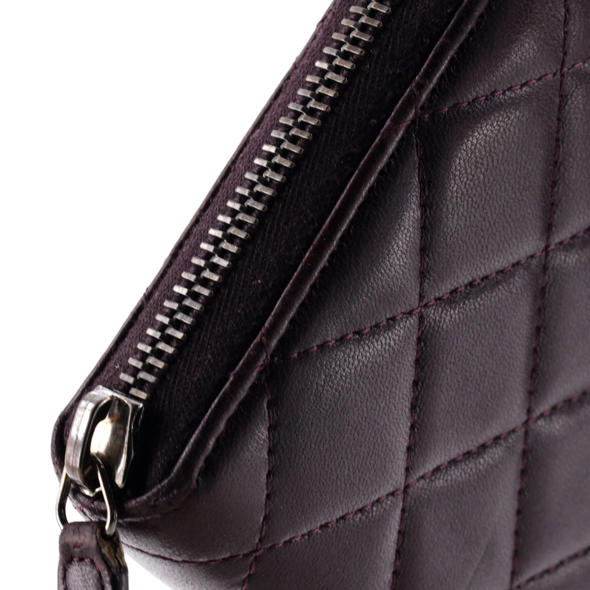 Zip Around Wallet Quilted Lambskin Long - Image 6