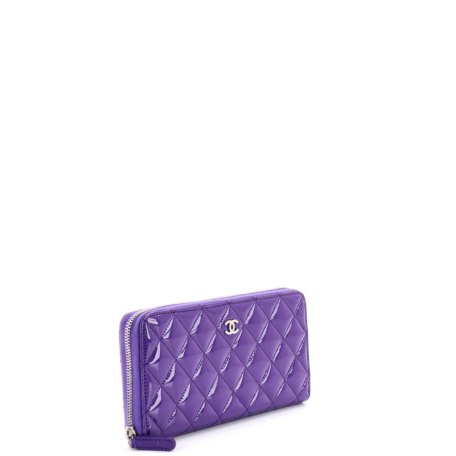 Zip Around Wallet Quilted Patent Long - Image 2