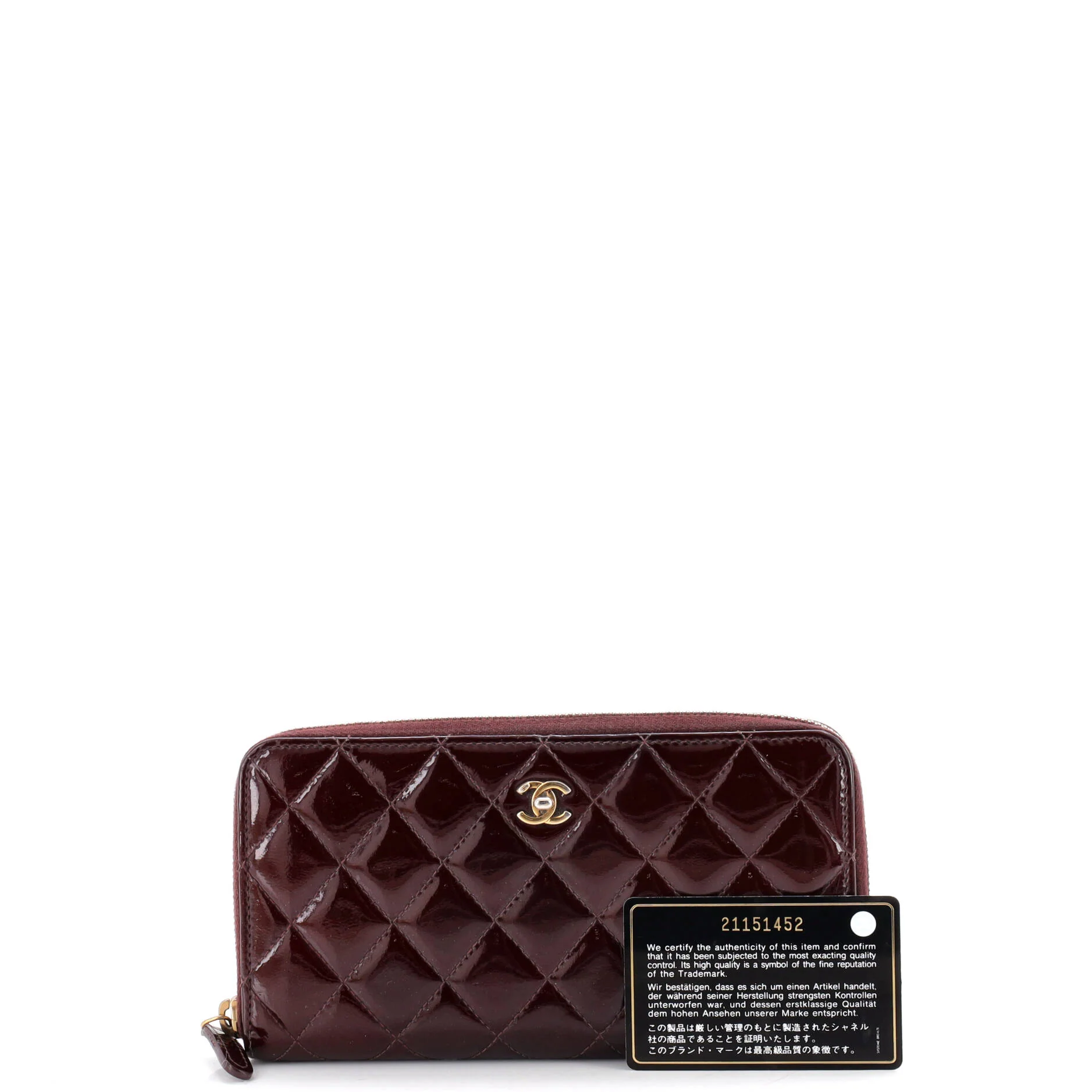 Zip Around Wallet Quilted Patent Long - Image 2