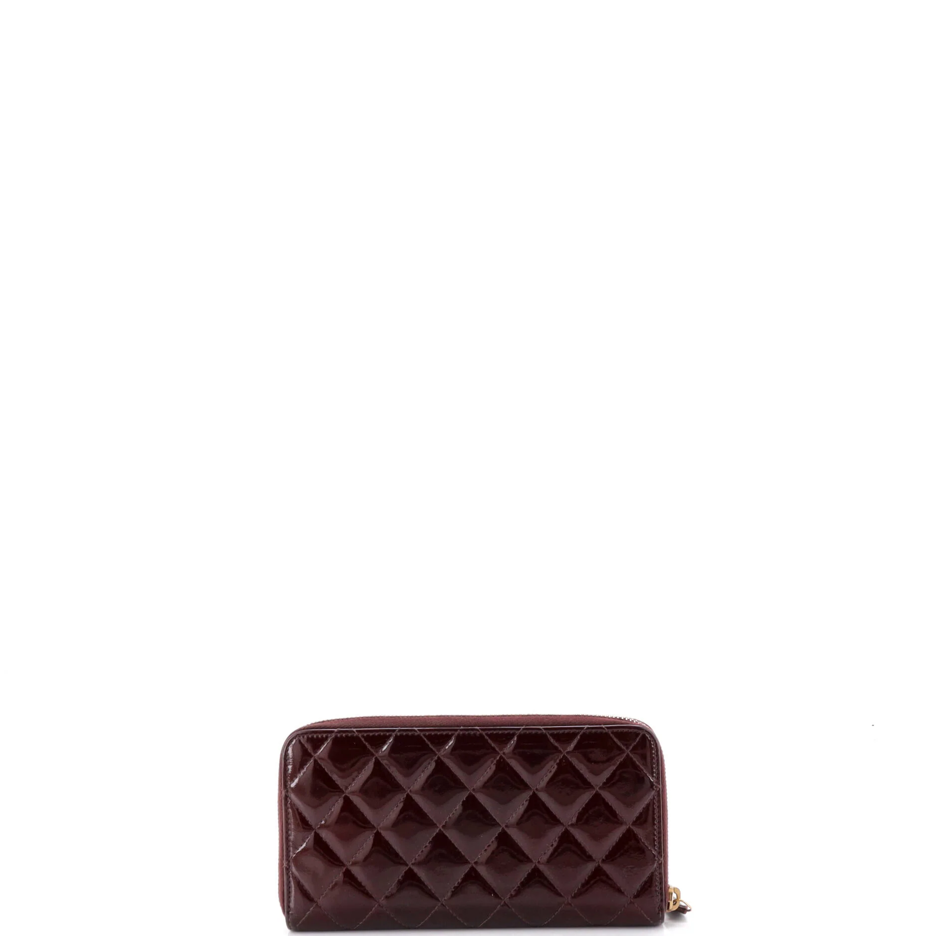 Zip Around Wallet Quilted Patent Long - Image 4