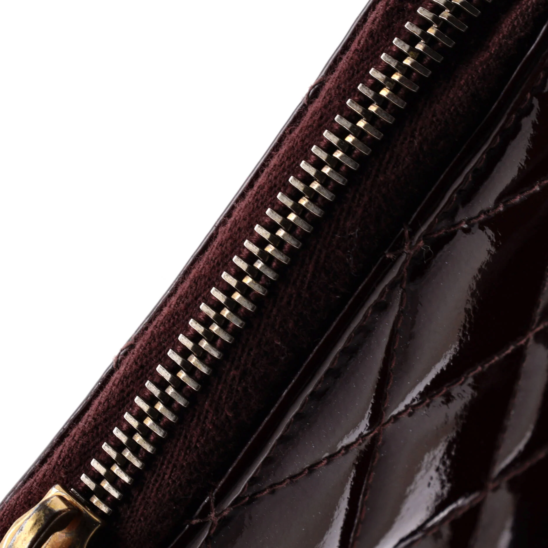 Zip Around Wallet Quilted Patent Long - Image 7
