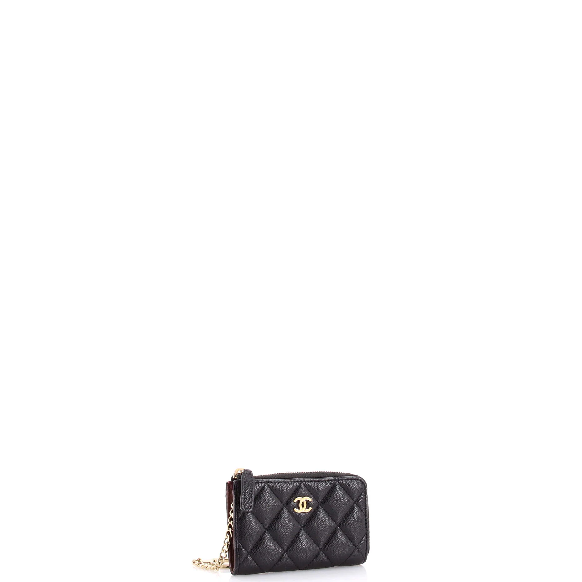 Zipped Key Holder Quilted Caviar - Image 2