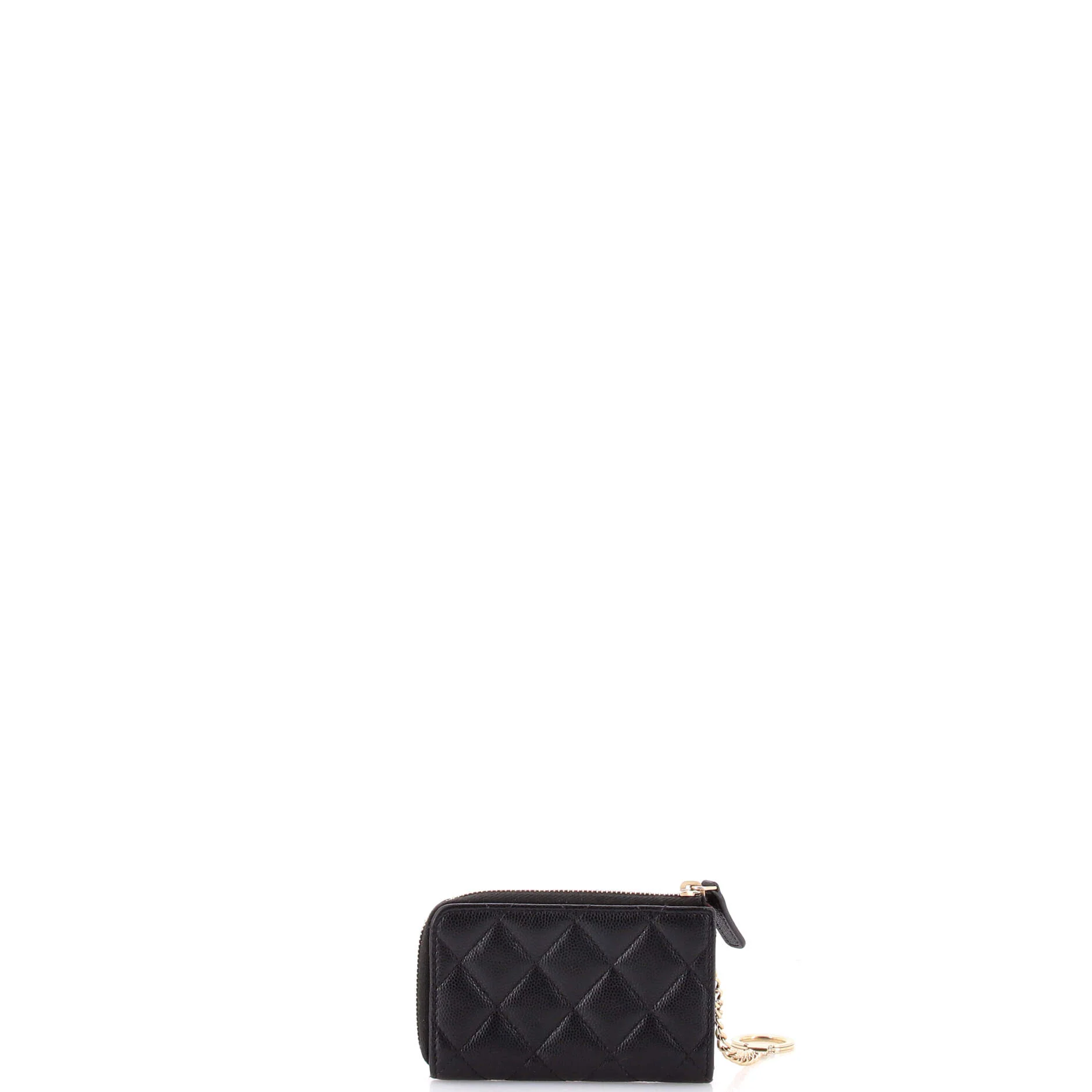 Zipped Key Holder Quilted Caviar - Image 3