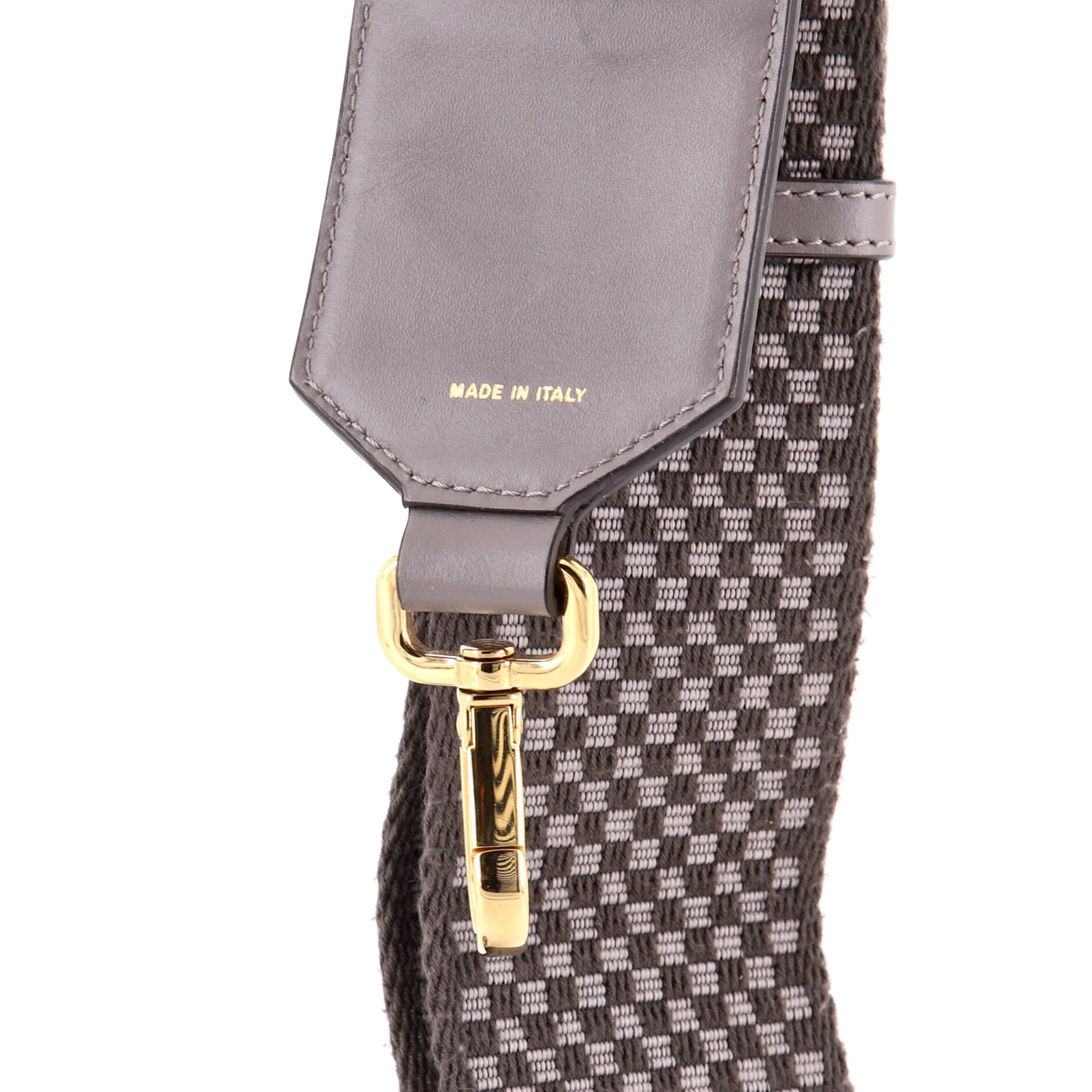 Logo Strap You Shoulder Strap Check Canvas and Leather - Image 3