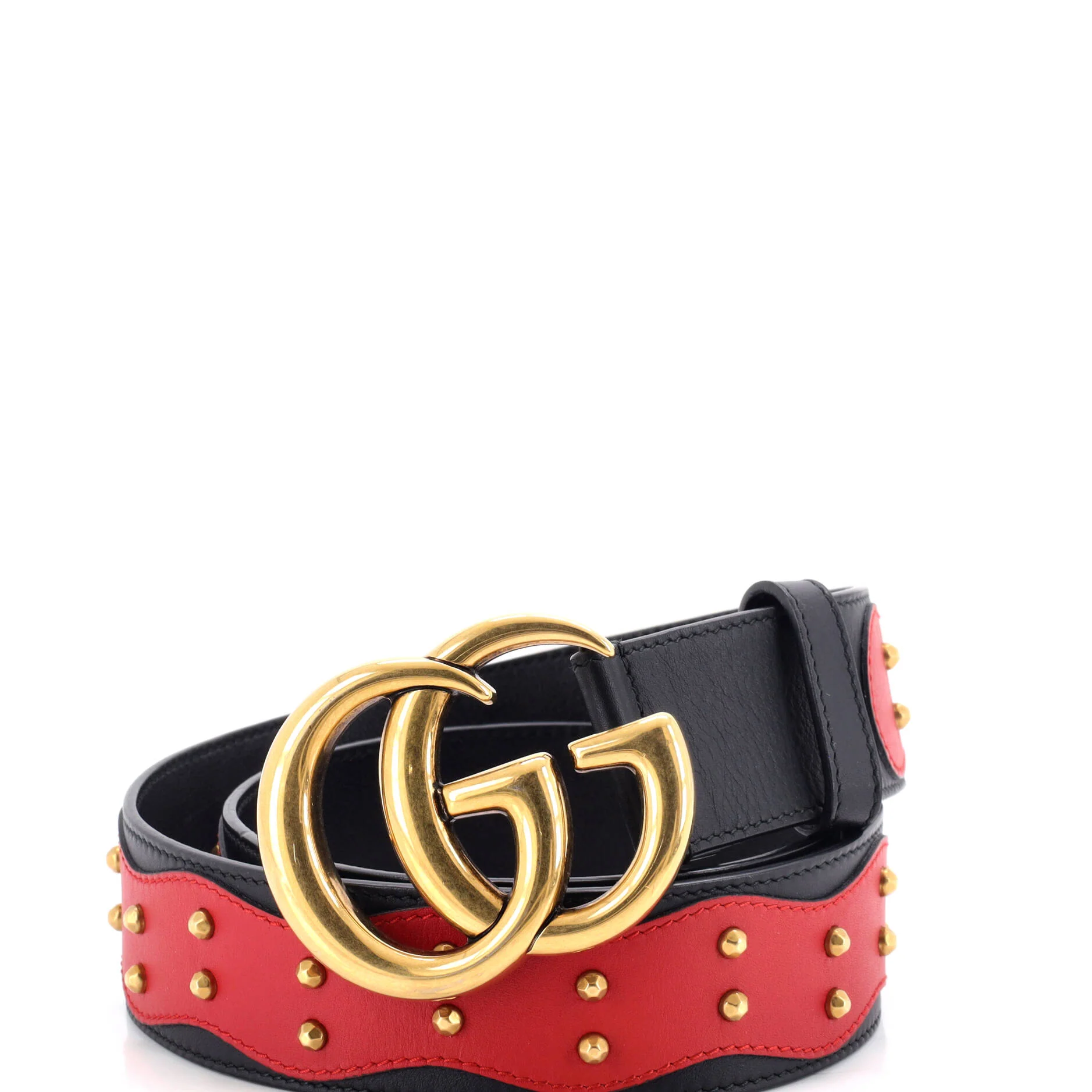GG Marmont Belt Studded Leather Wide 100