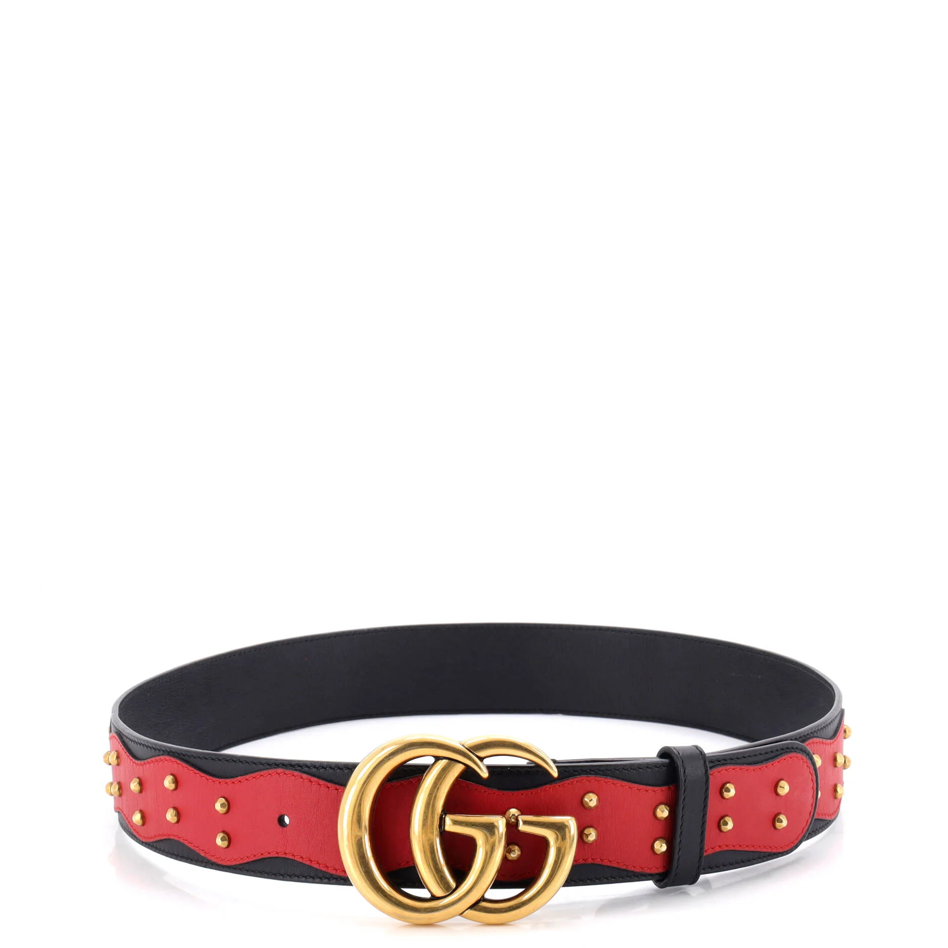 GG Marmont Belt Studded Leather Wide 100 - Image 2