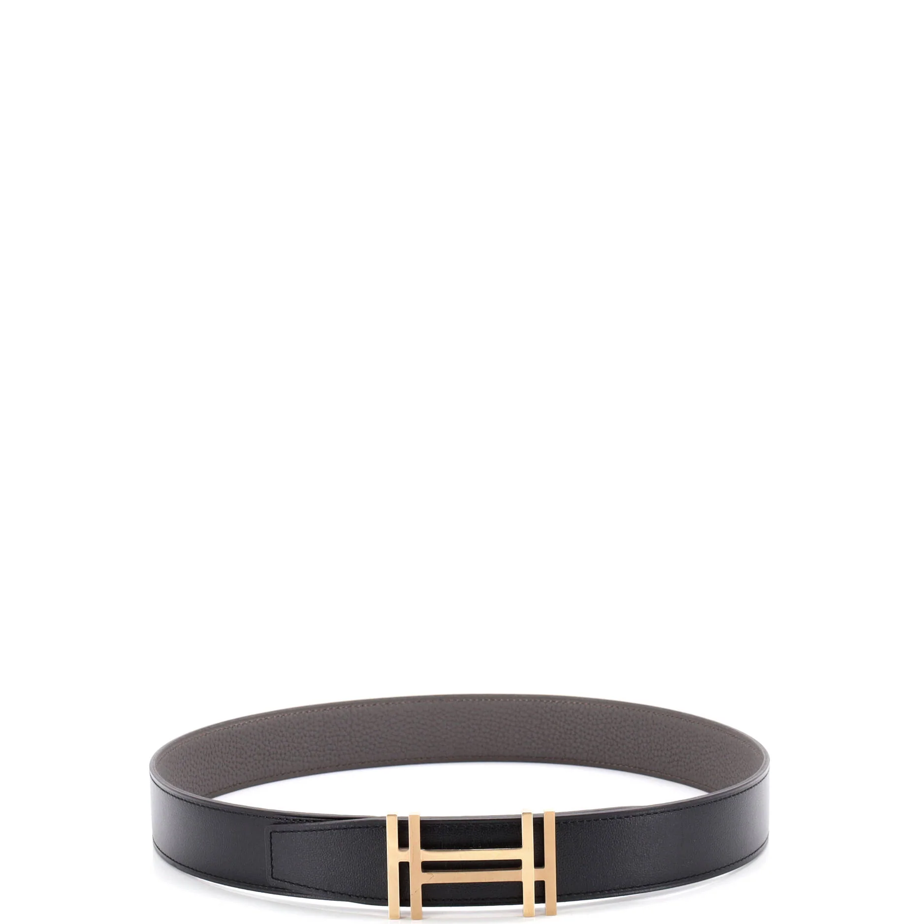 H Au Carre Reversible Belt Leather Medium - Image 2