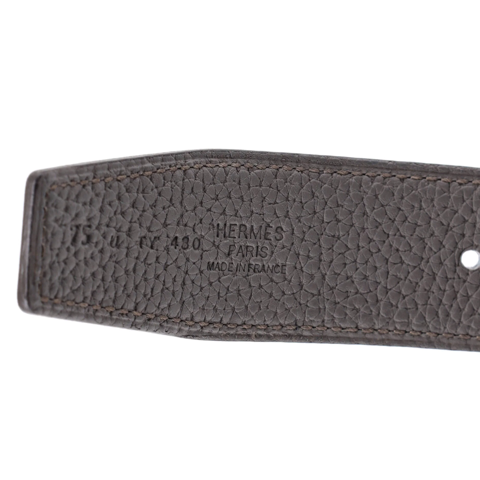 H Au Carre Reversible Belt Leather Medium - Image 3