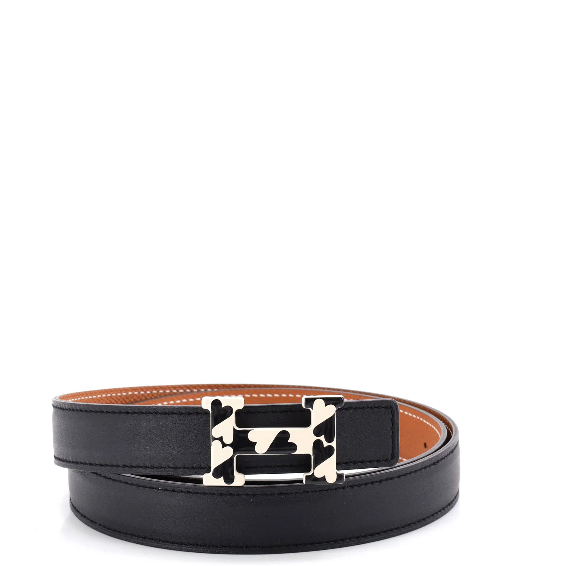 H Email Coeur Reversible Leather Thin