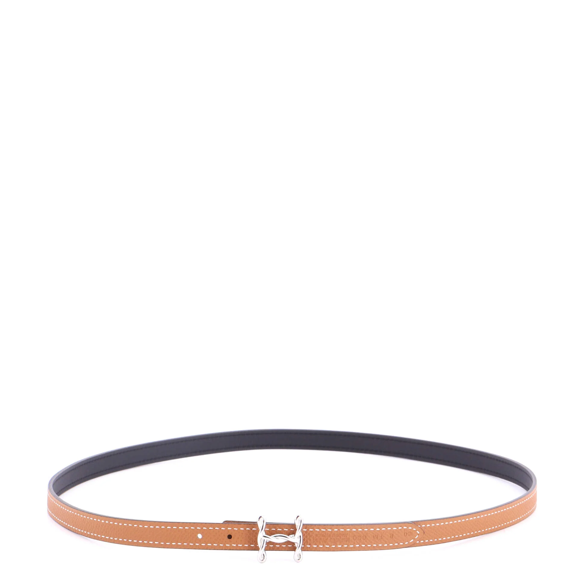 H Torsade Buckle Reversible Belt Leather Thin - Image 2