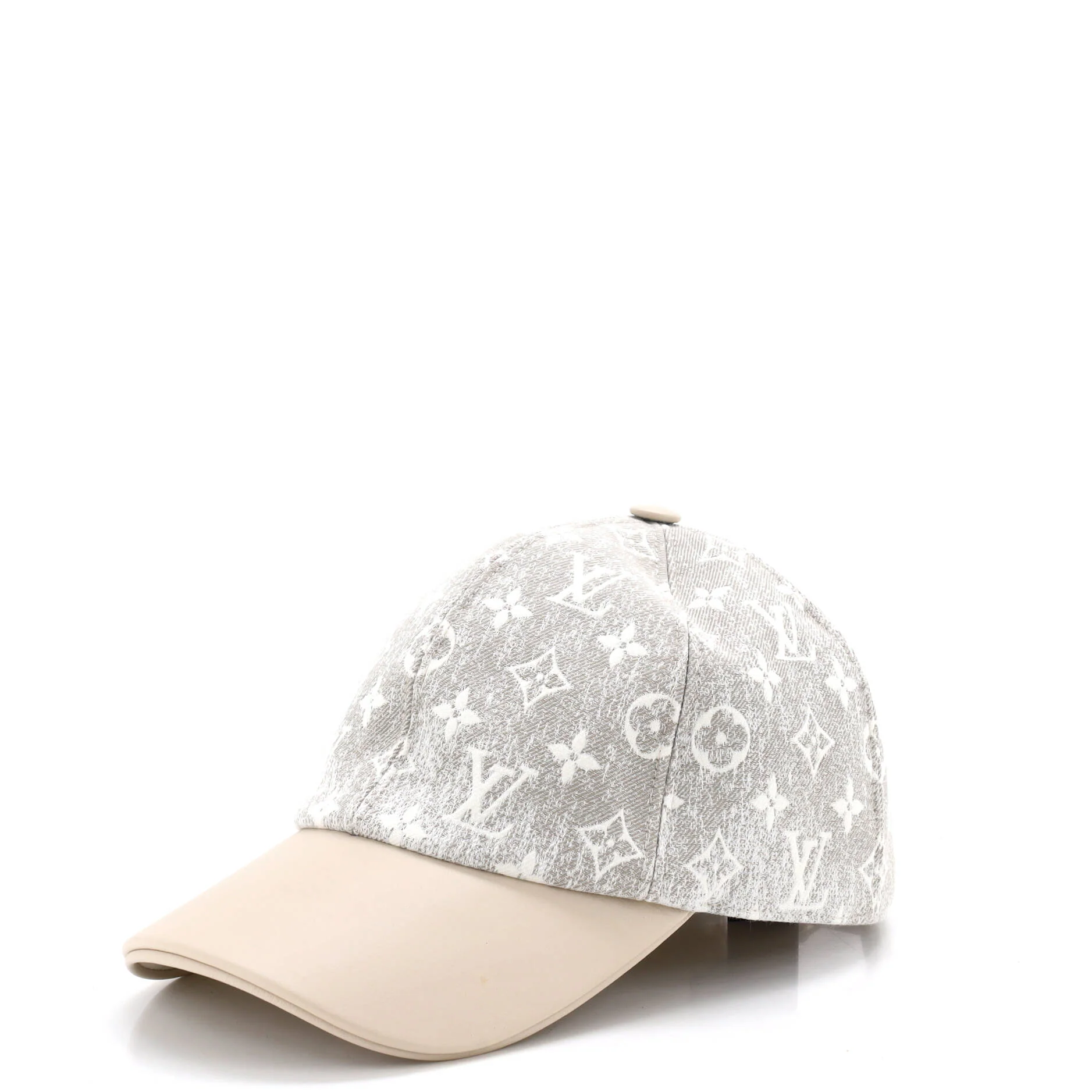Baseball Cap Monogram Jacquard Denim and Leather
