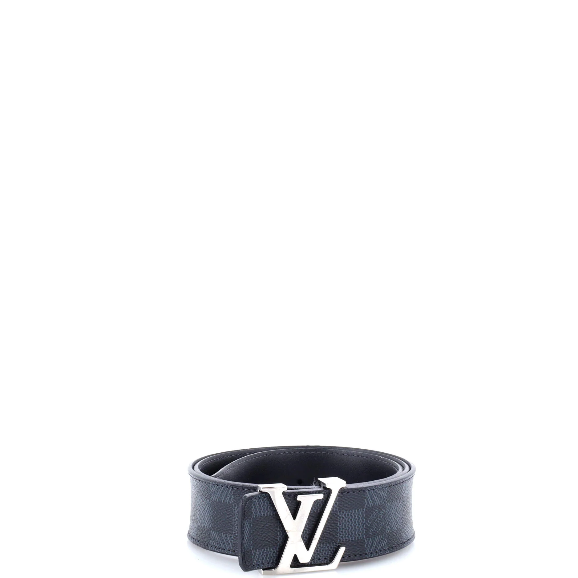 LV Initiales Reversible Belt Damier Cobalt and Leather Wide 105