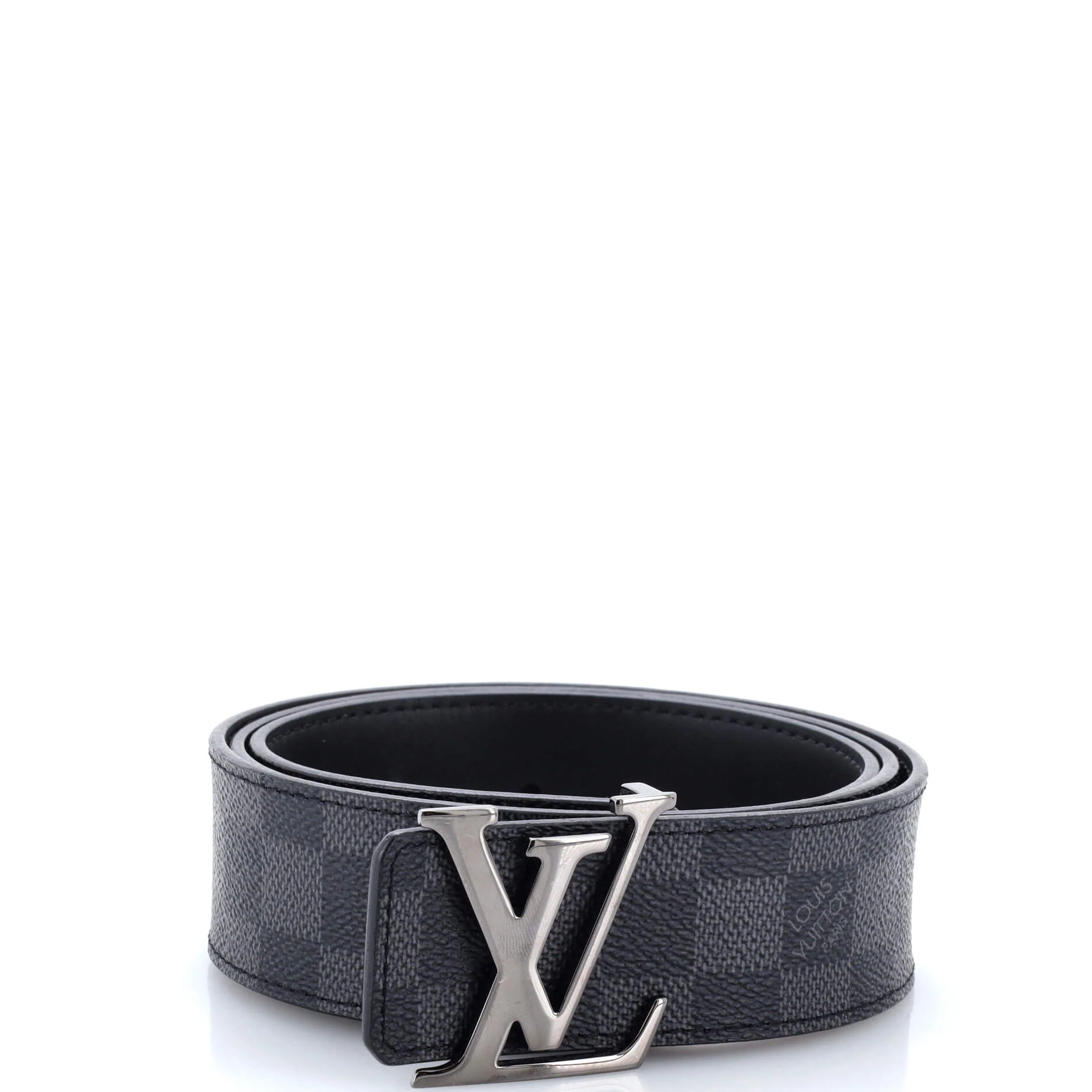 LV Initiales Reversible Belt Damier Graphite and Leather Wide