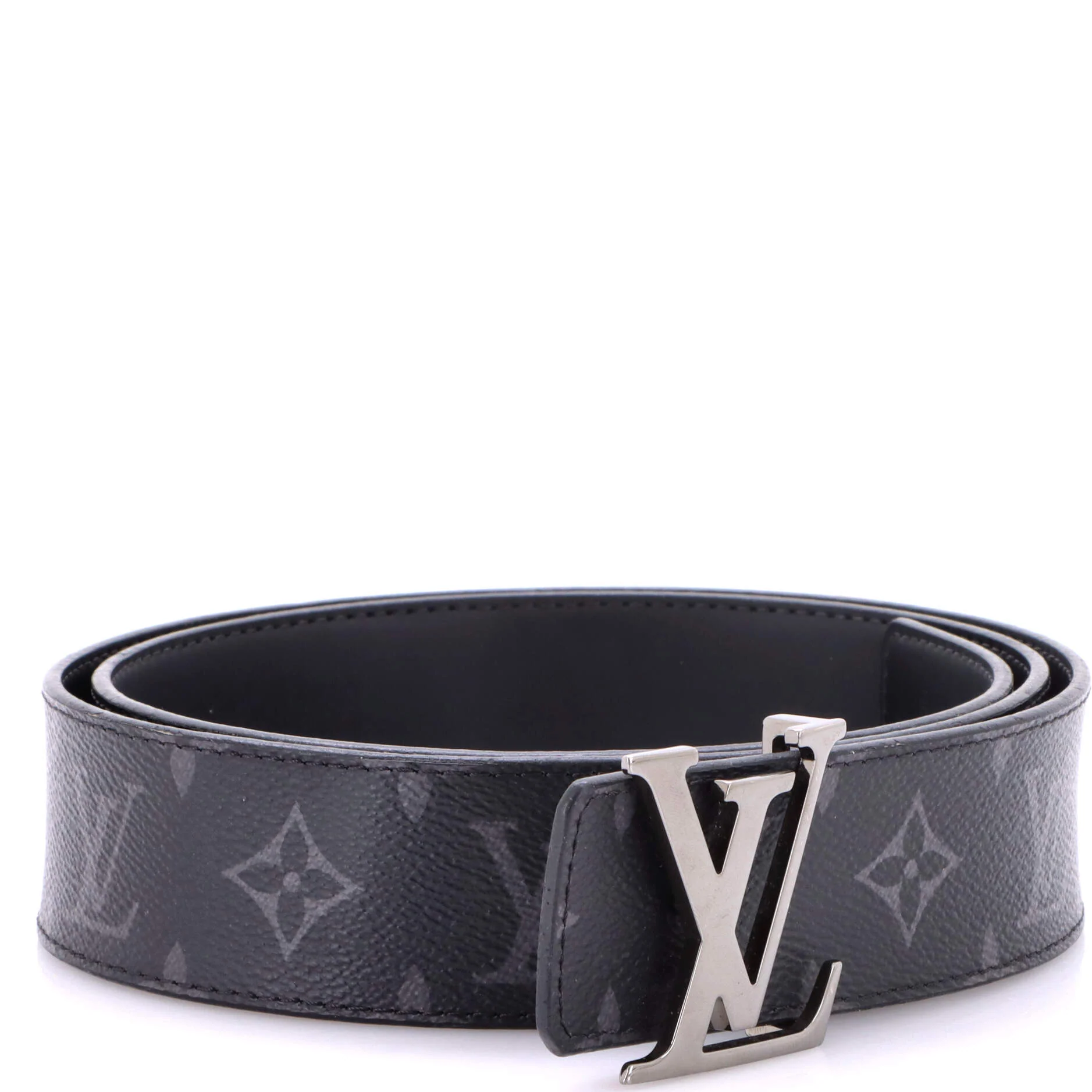 LV Initiales Reversible Belt Monogram Eclipse Canvas and Leather Wide
