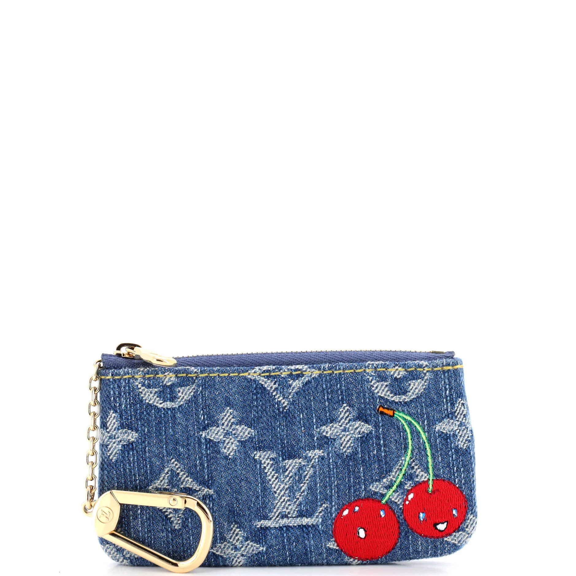 x Takashi Murakami Key Pouch Limited Edition Monogram Cerises Denim