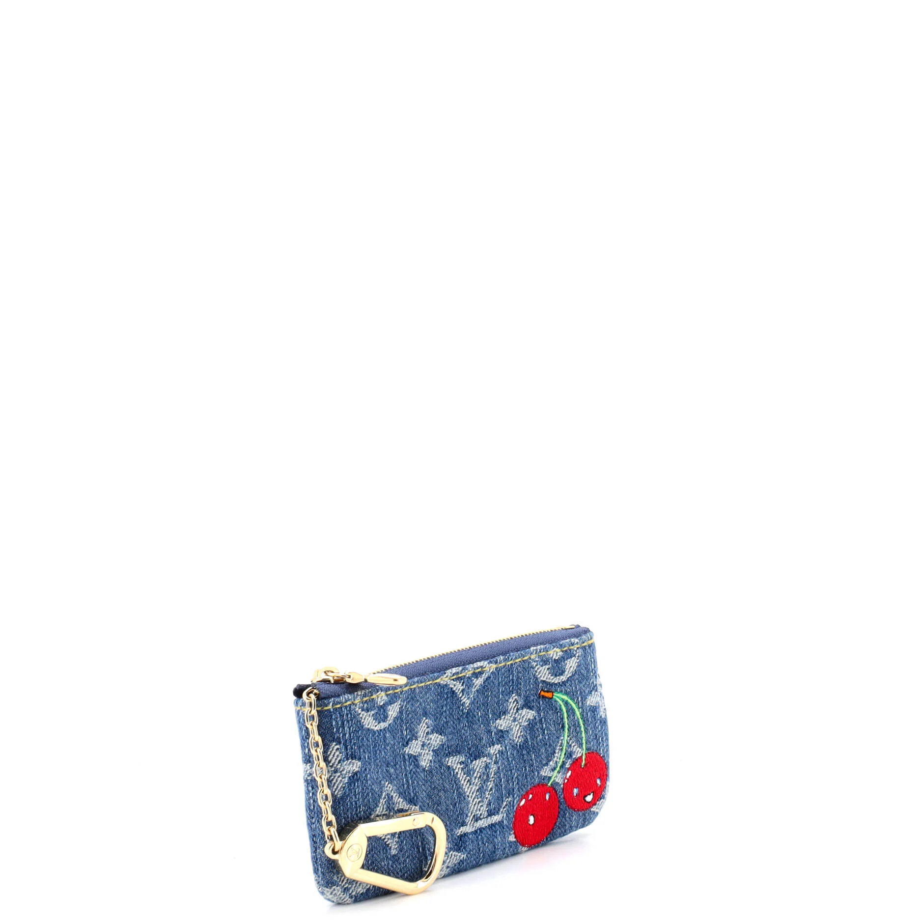 x Takashi Murakami Key Pouch Limited Edition Monogram Cerises Denim - Image 2