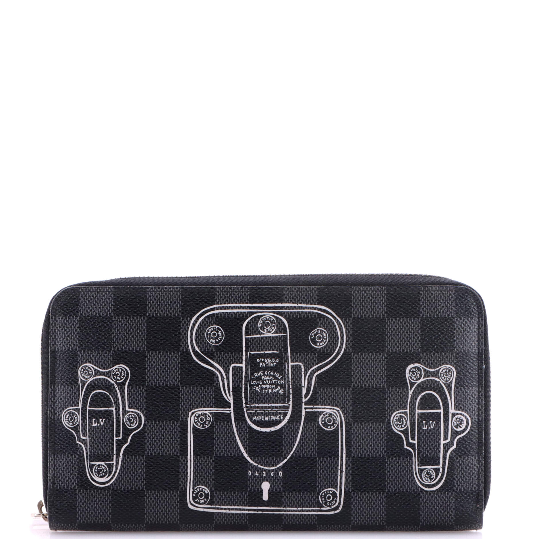 Zippy Organizer Limited Edition Trunks and Locks Damier Graphite