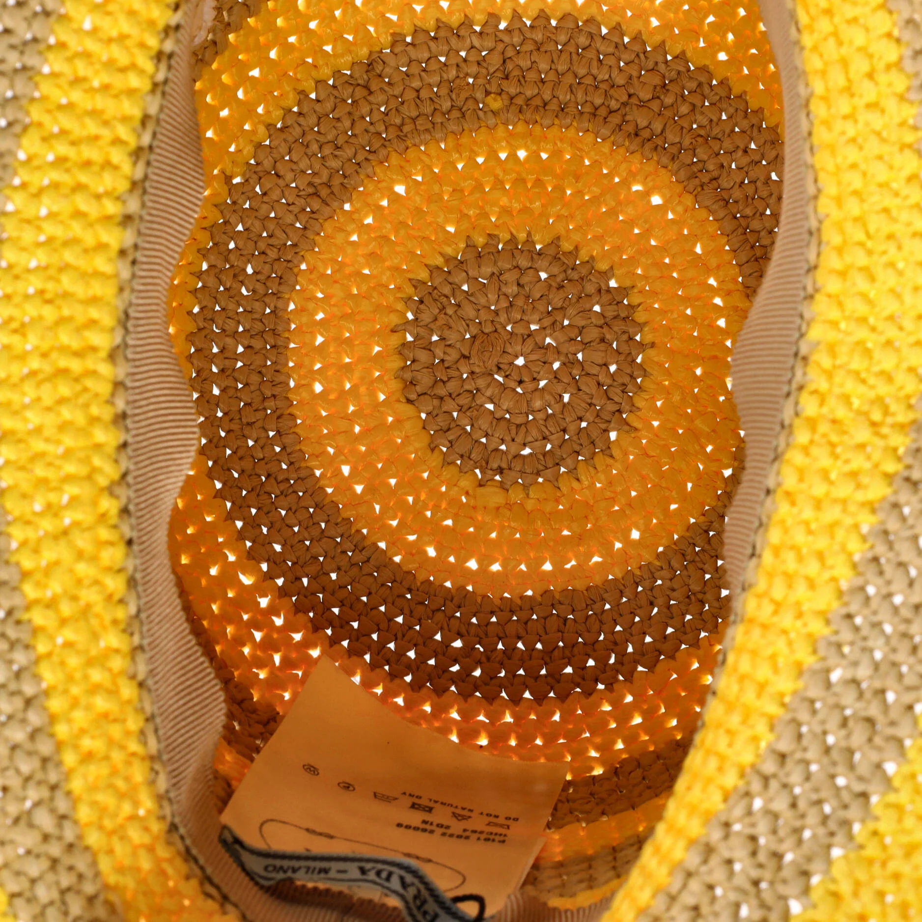Triangle Logo Bucket Hat Striped Raffia - Image 3