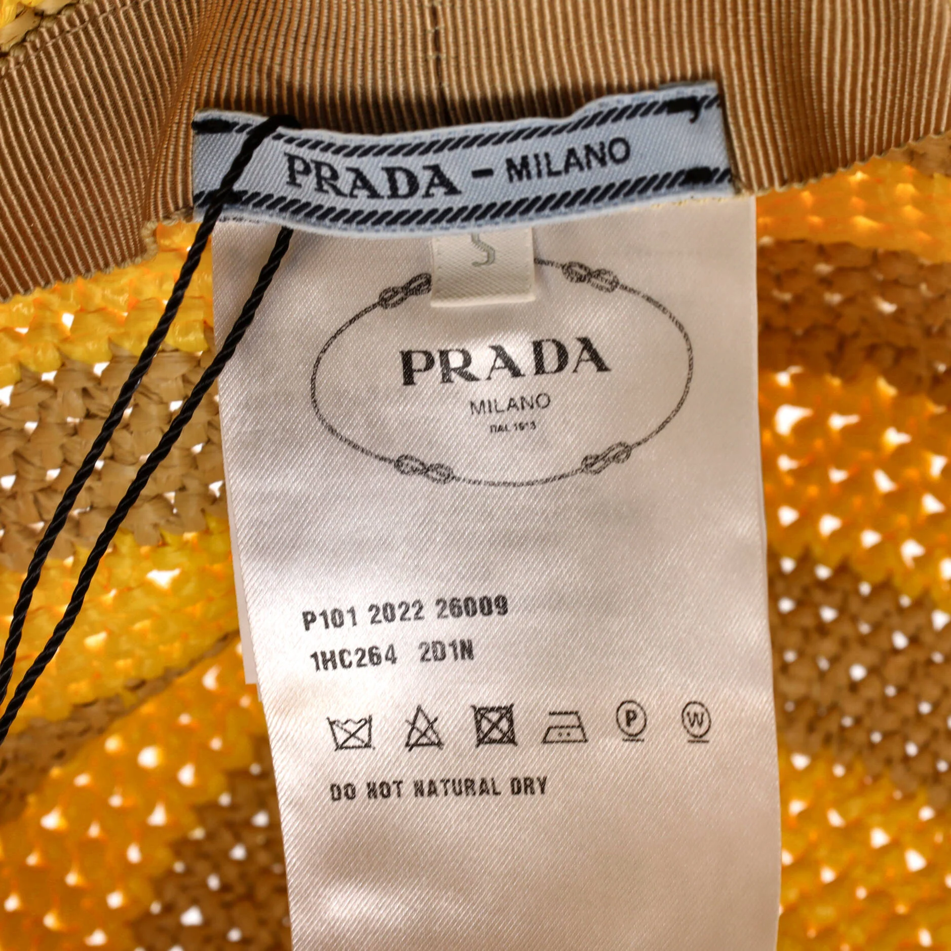 Triangle Logo Bucket Hat Striped Raffia - Image 4