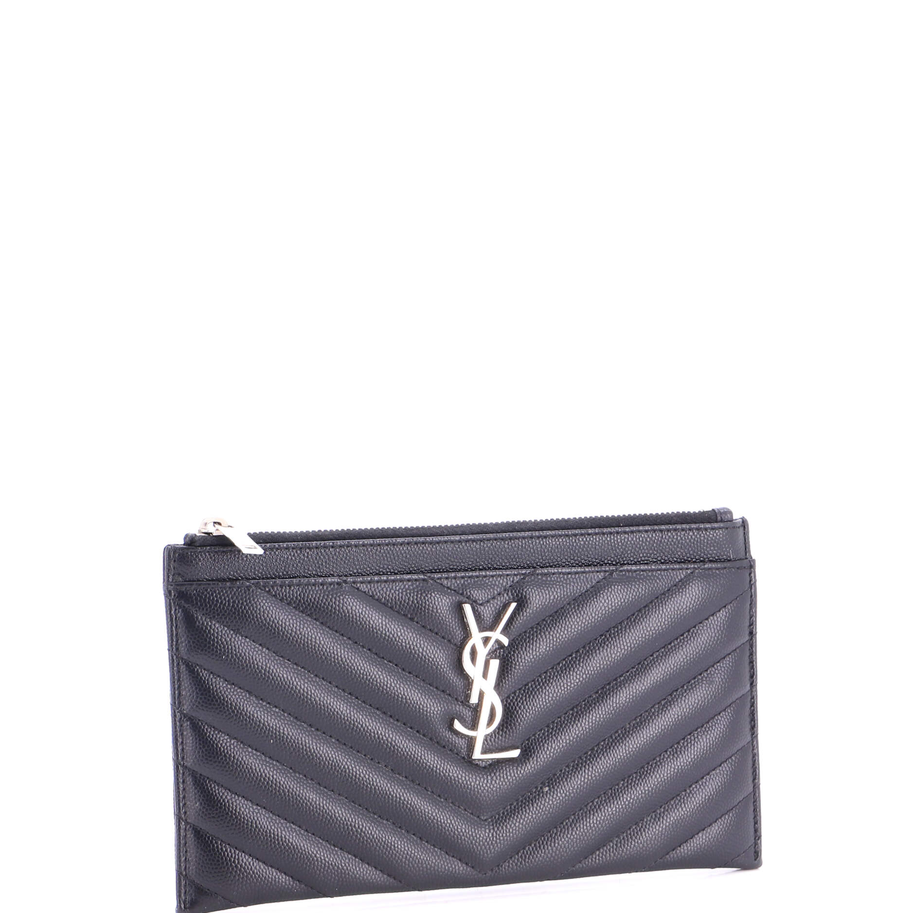 Classic Monogram Zip Bill Pouch Matelasse Chevron Leather Medium - Image 2