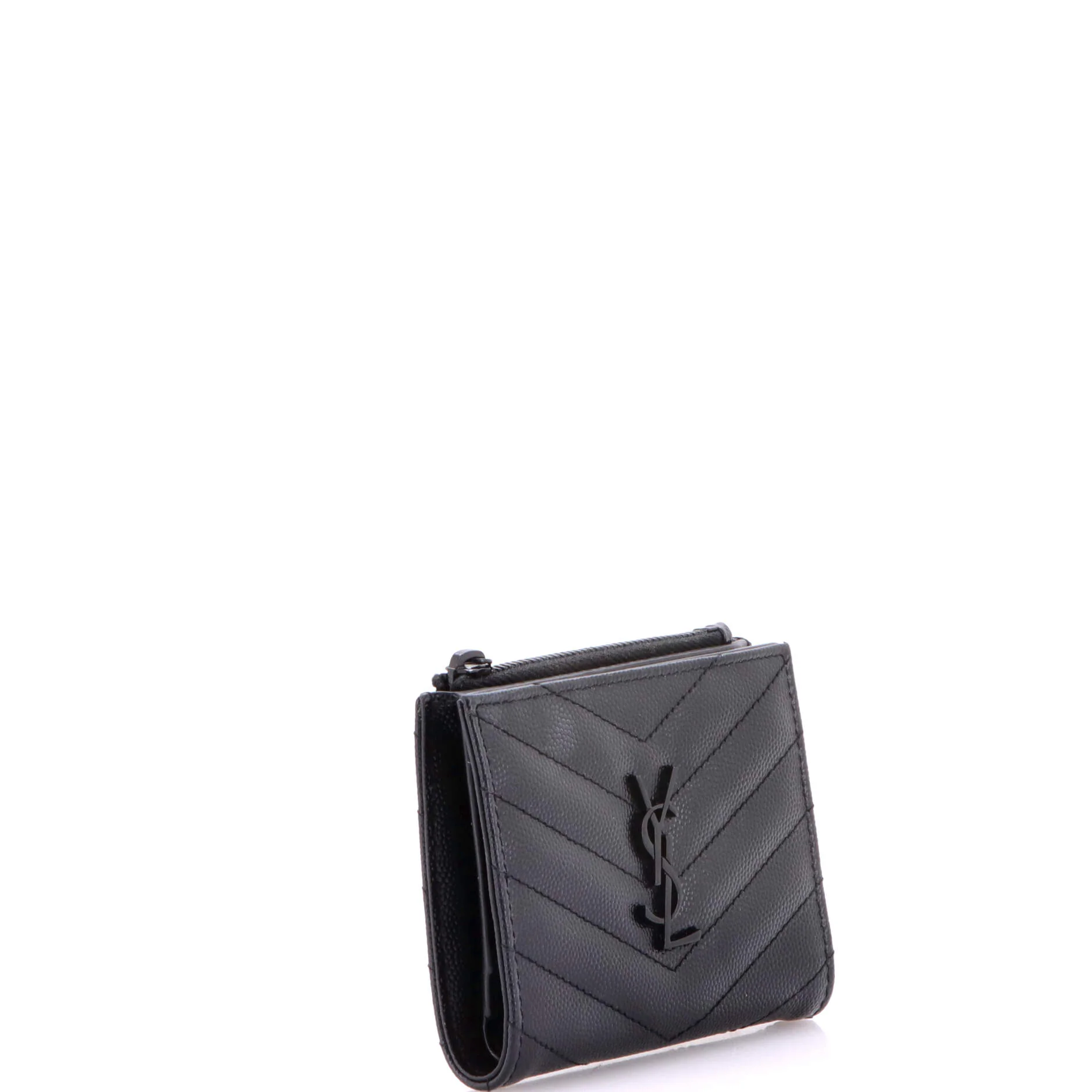 Classic Monogram Zipped Card Case Matelasse Chevron Leather - Image 2