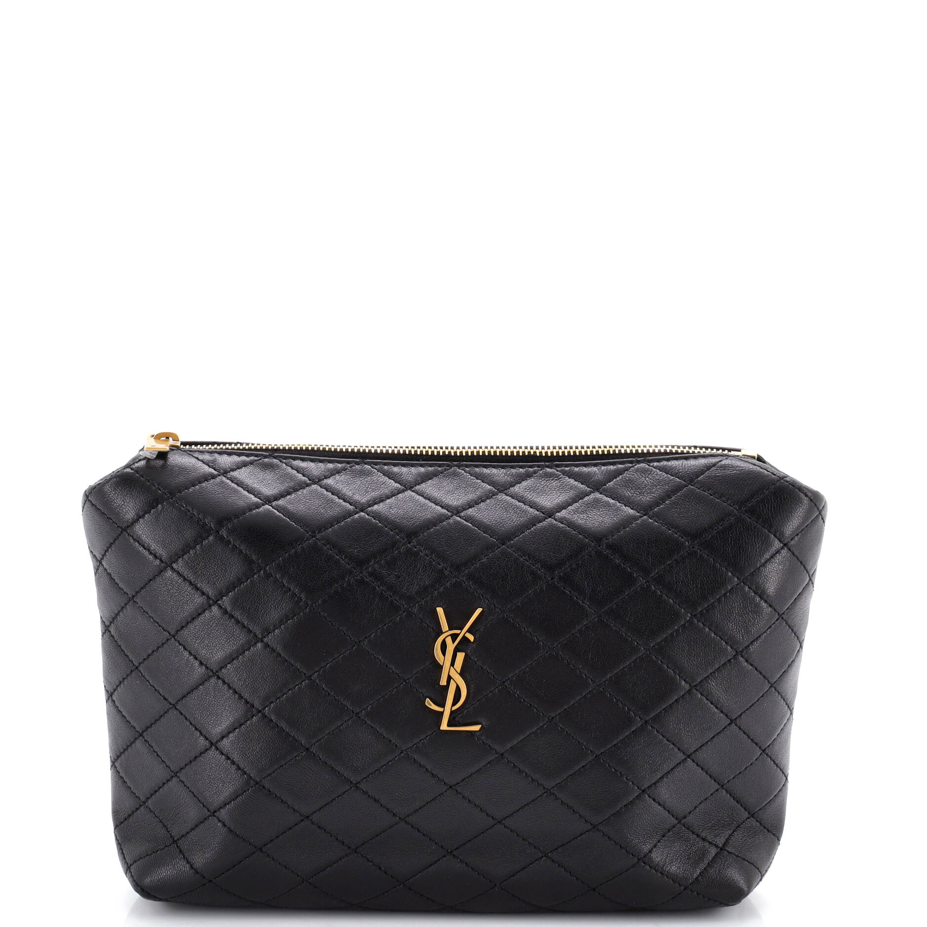 Gaby Zipped Pouch Quilted Leather