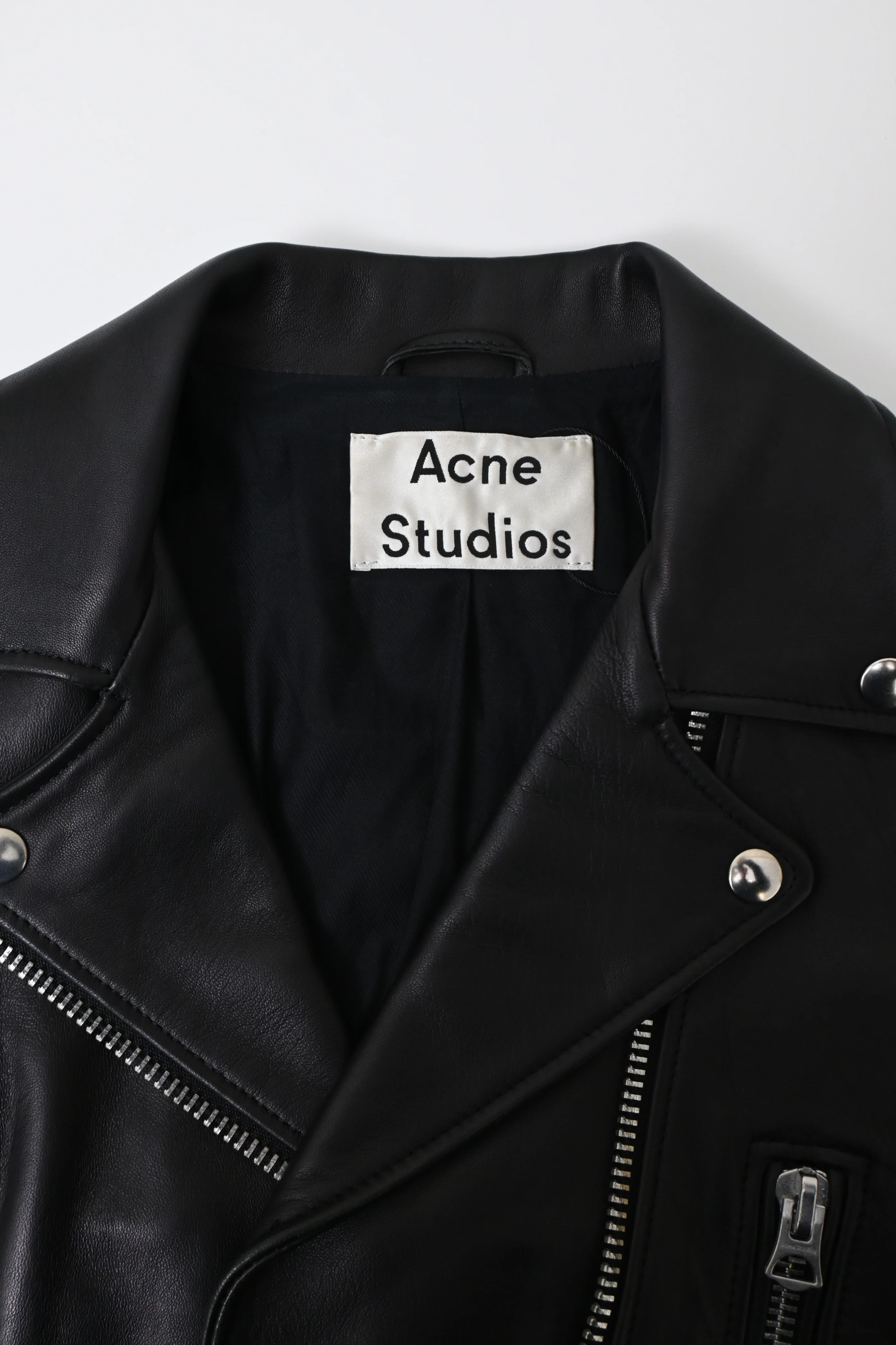 Men's Acne Studios Belted Biker Jacket in Black Leather - Image 10