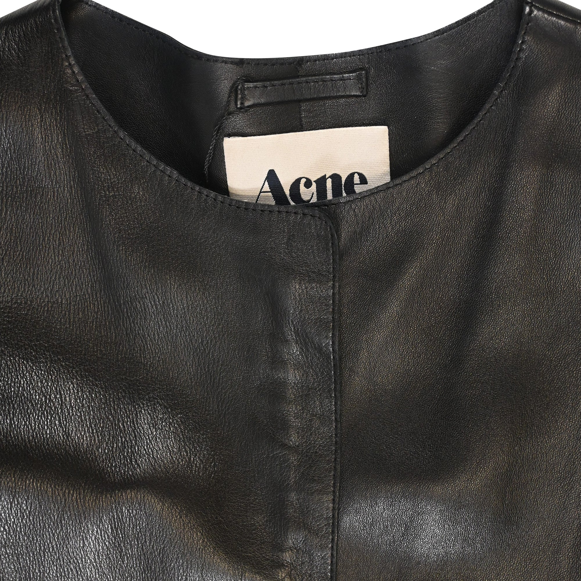 Women's Acne Studios Long Coat with Belt in Black Leather - Image 4
