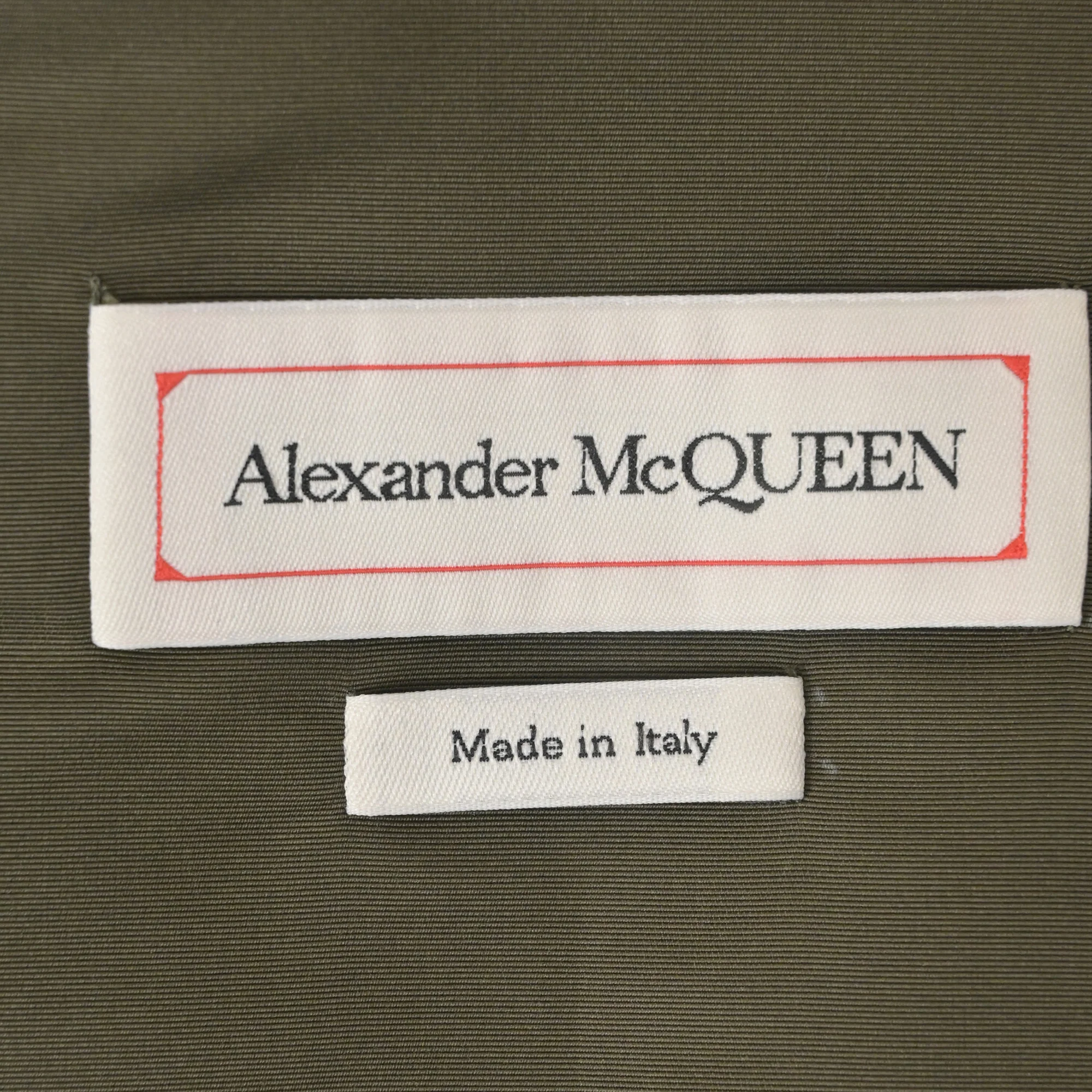 Men's Alexander McQueen Blake Illustration Hooded Jacket in Olive Green Polyester - Image 5