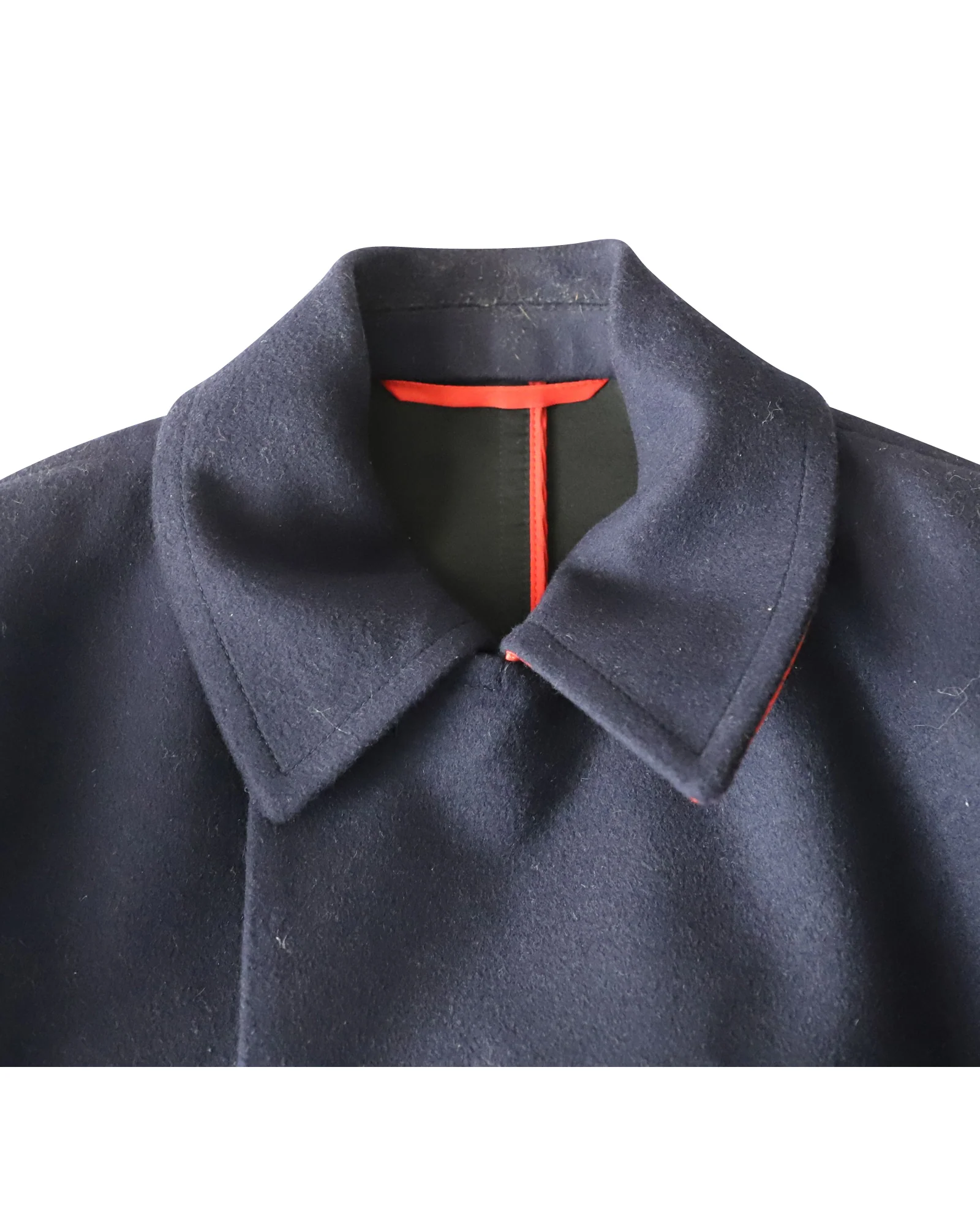 Men's Alexander McQueen Short Pea Coat in Navy Blue Virgin Wool - Image 3