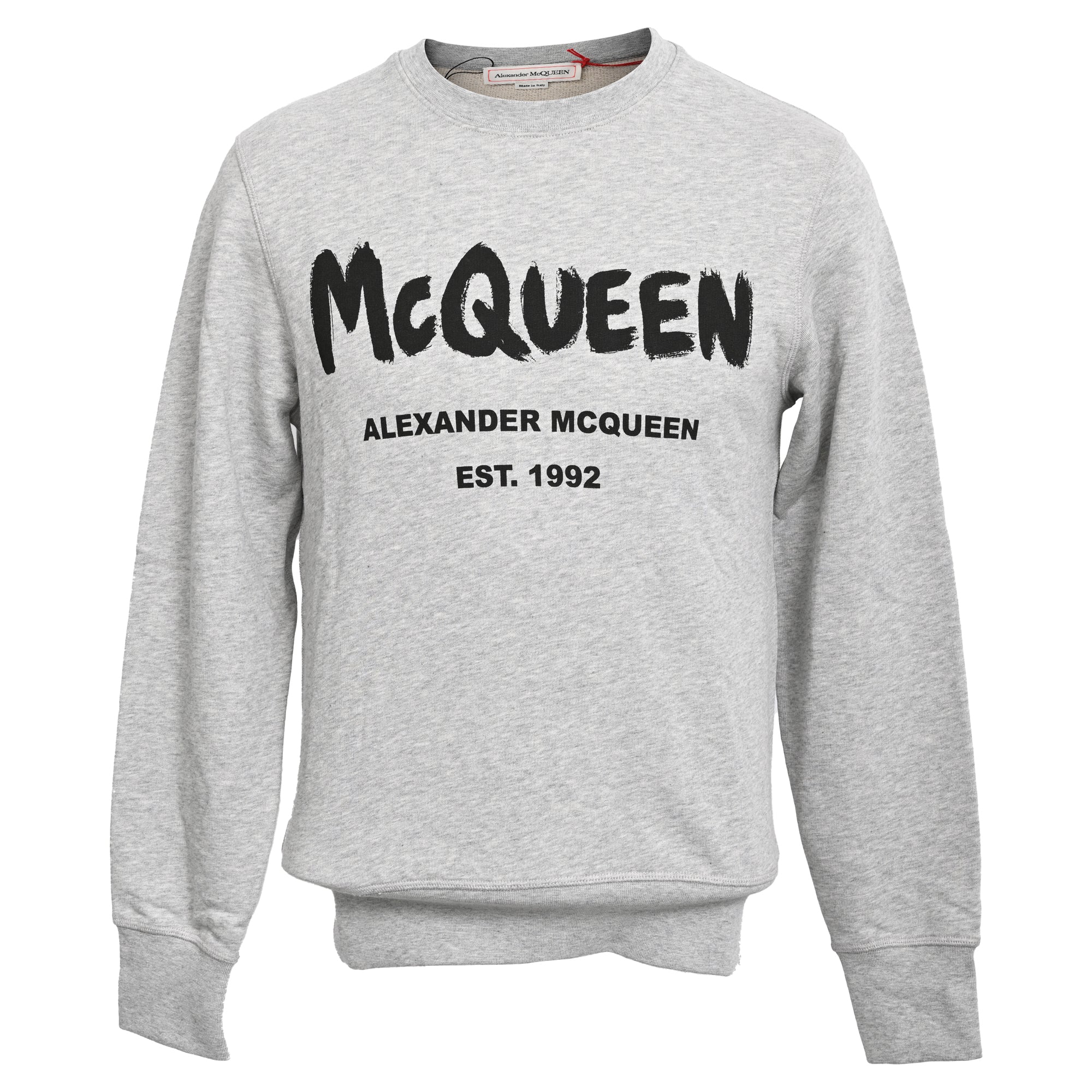 Men's Alexander Mcqueen Graffiti Sweatshirt in Grey Cotton