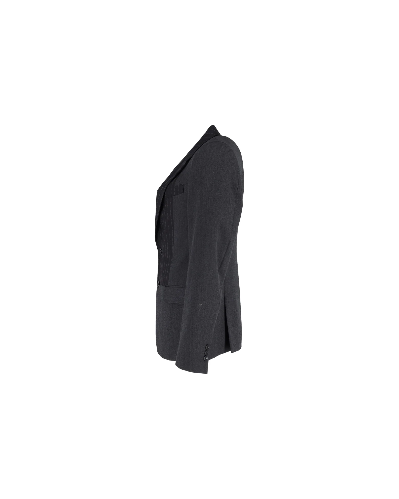 Men's Alexander McQueen Stripe Blazer in Black Wool - Image 2