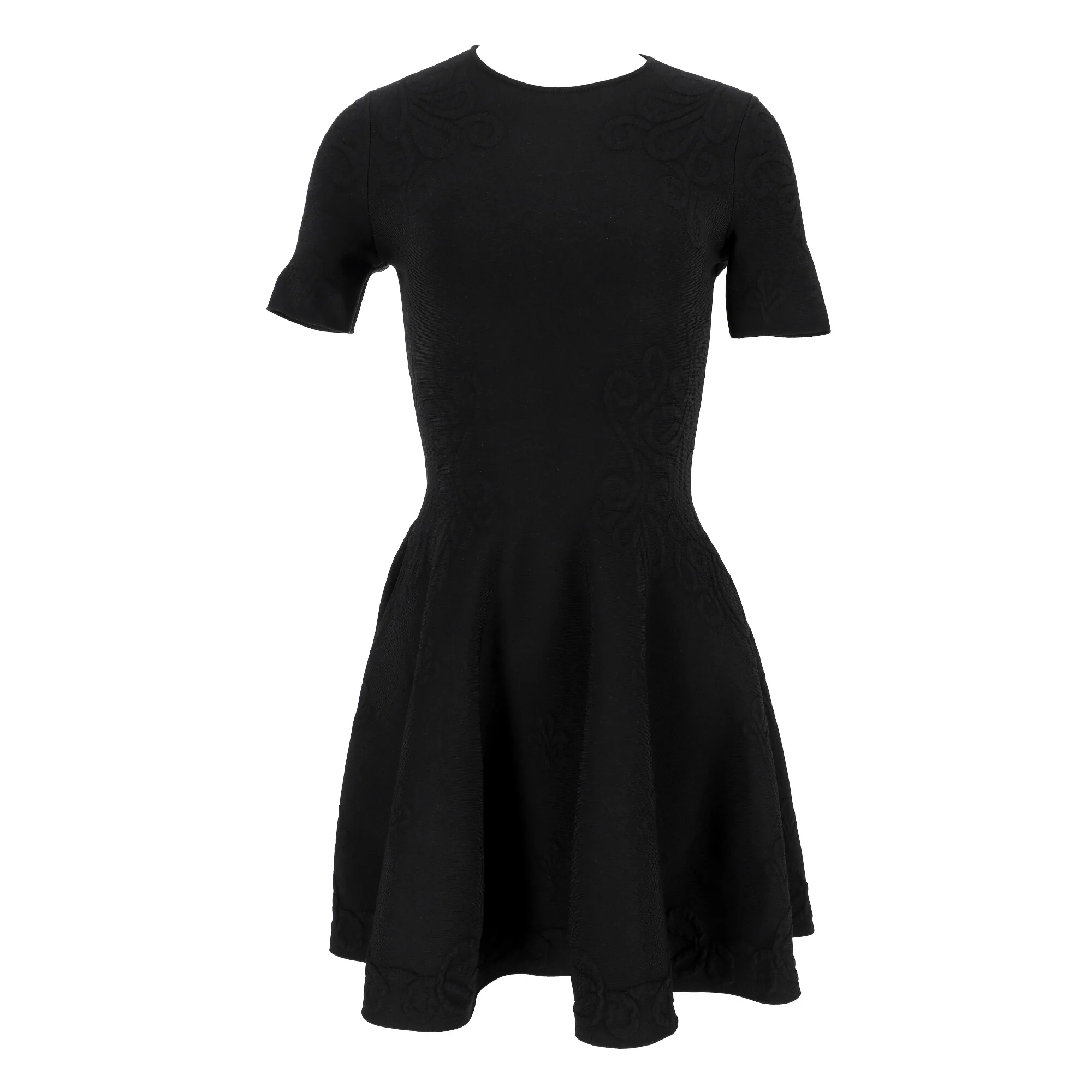 Women's Alexander McQueen Fit And Flare Mini Dress in Black Viscose - Image 7