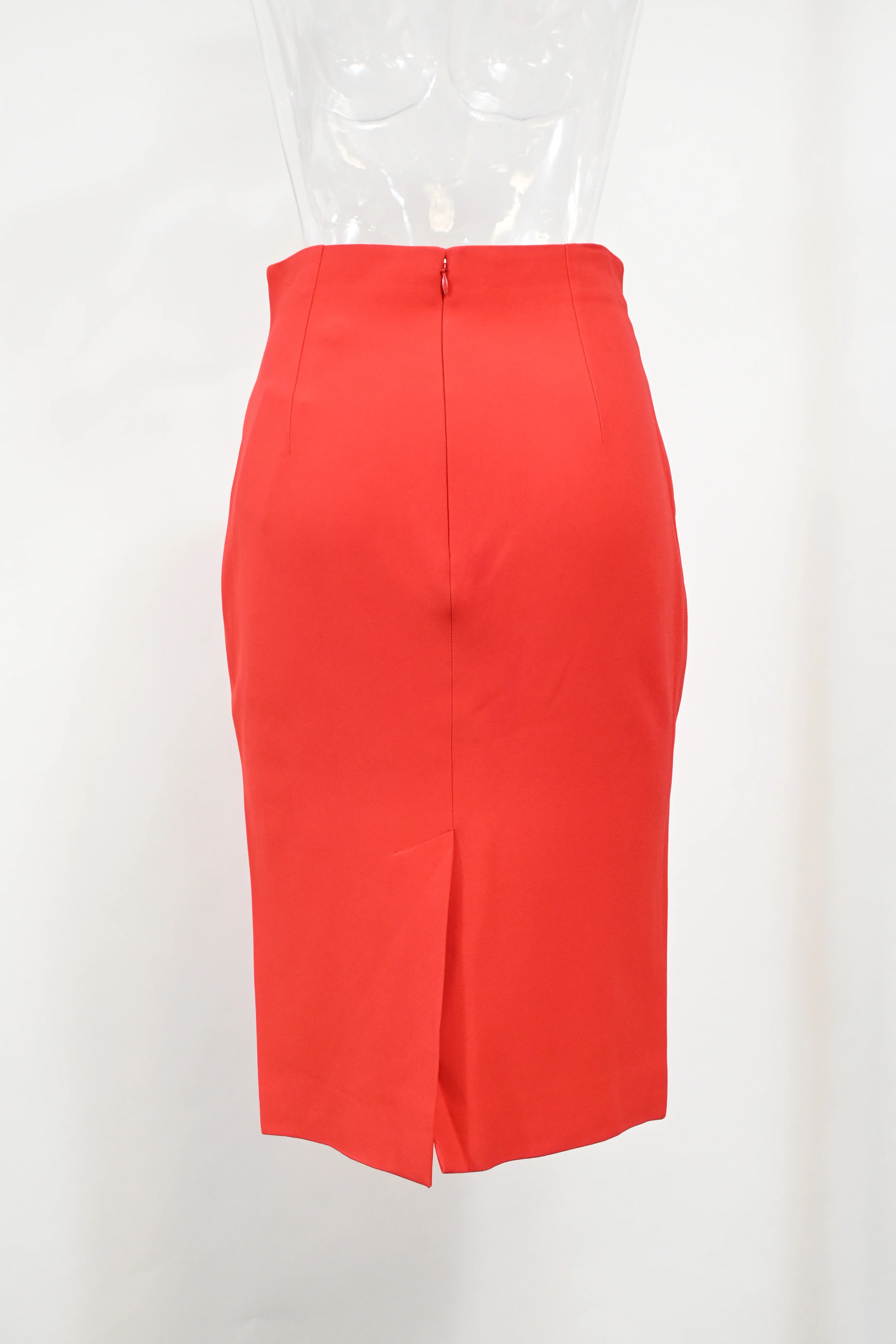 Women's Alexander Mcqueen Midi Pencil Skirt in Red Wool - Image 7